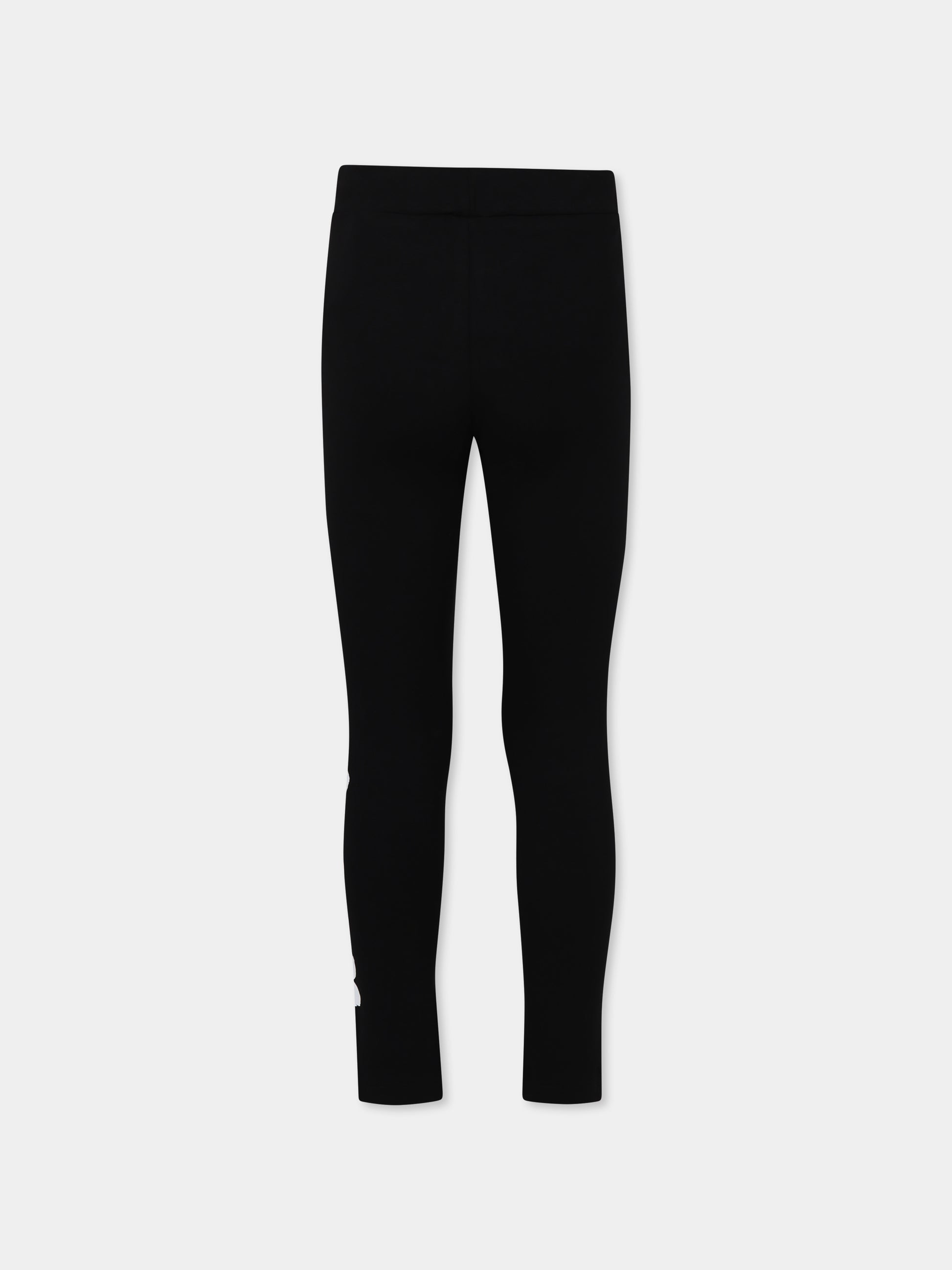 Leggings neri per bambina con logo,Msgm Kids,S5MSJGLG078 110