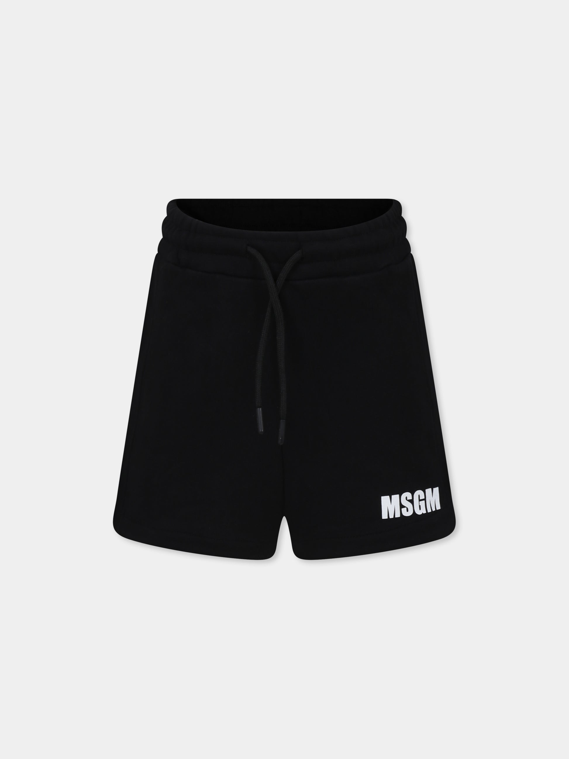 Shorts neri per bambina con logo,Msgm Kids,S5MSJGSH095 110