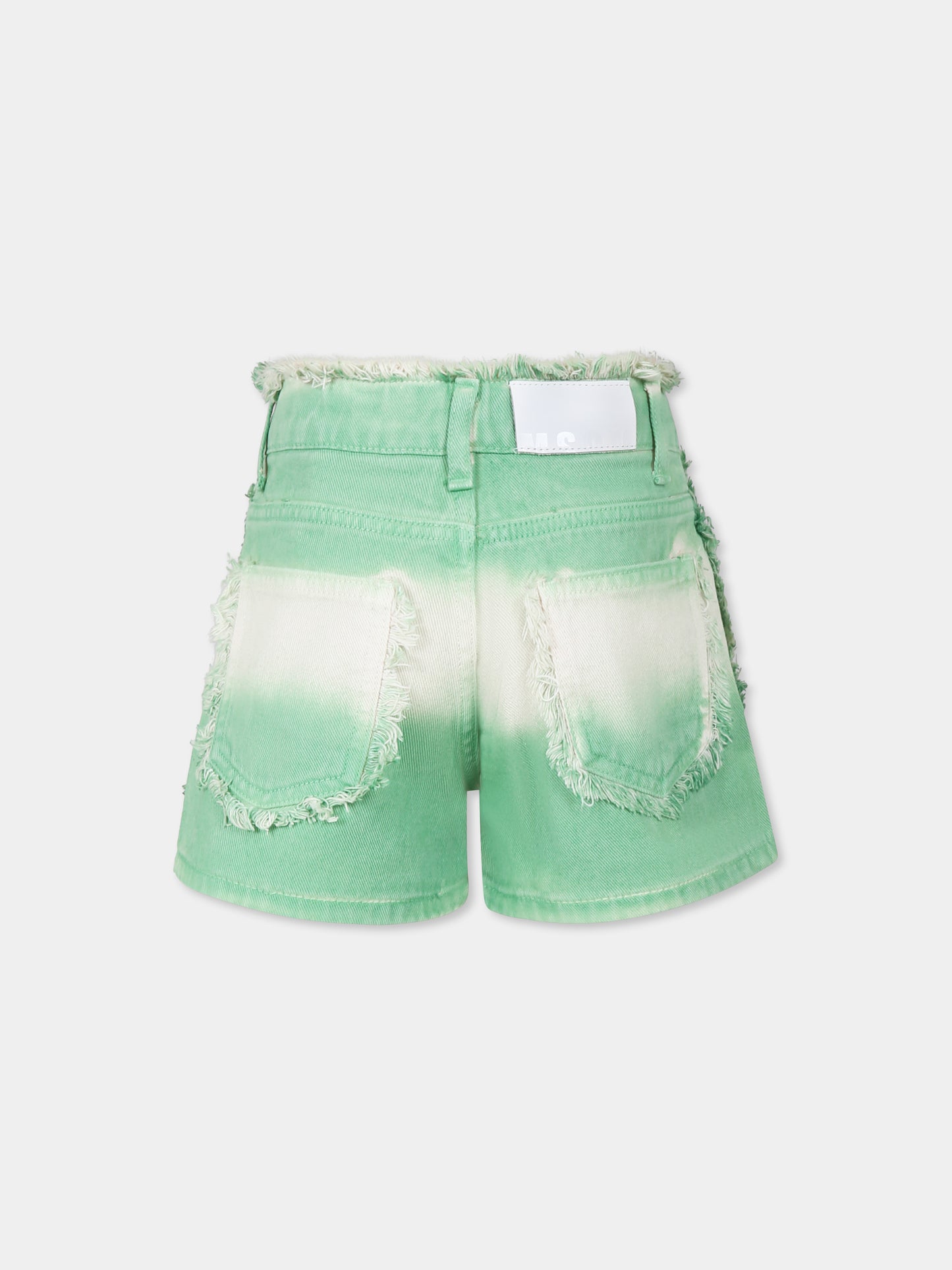 Green shorts for girl with logo