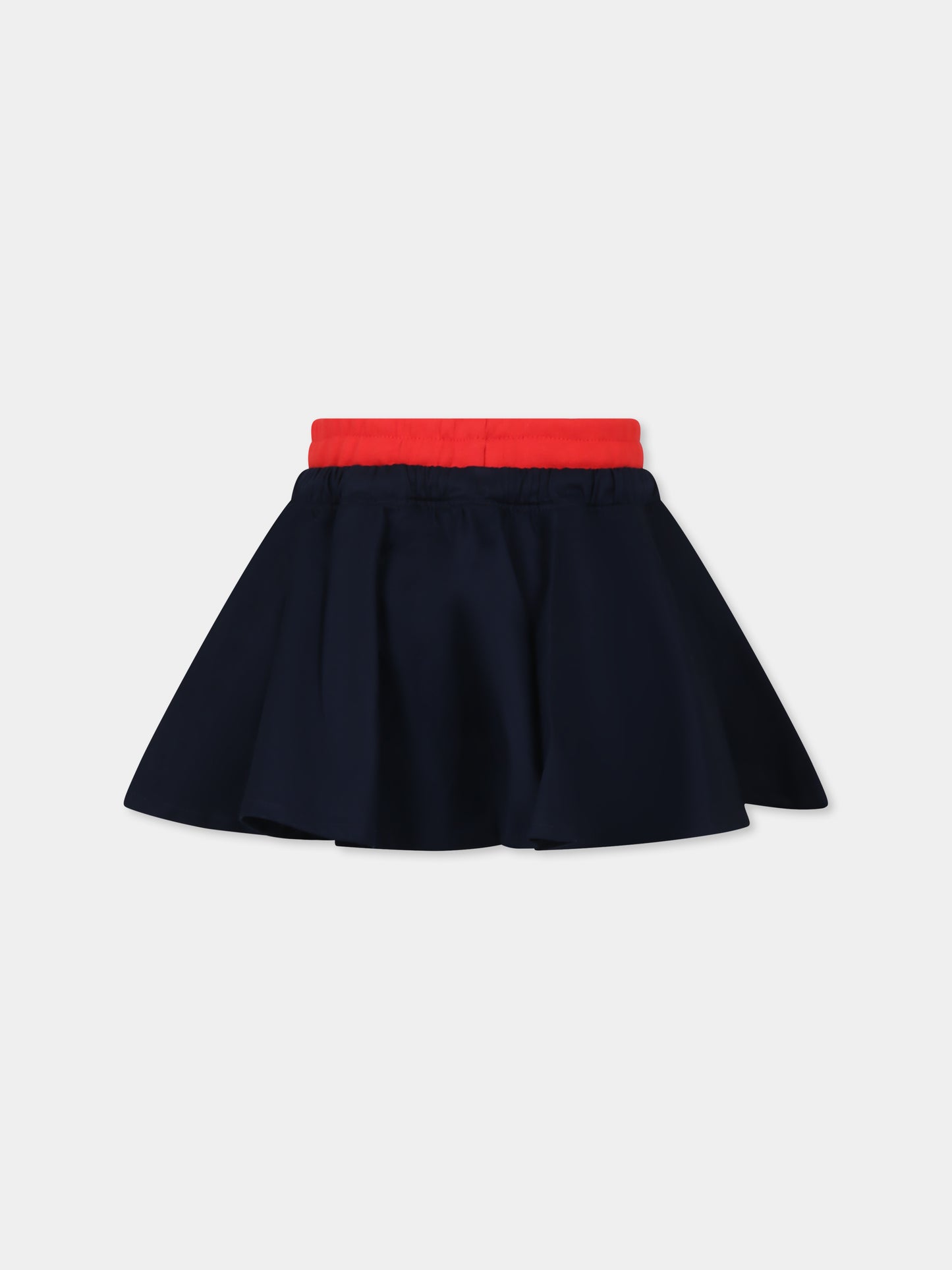 Gonna blu per bambina con logo,Msgm Kids,S5MSJGST264 060