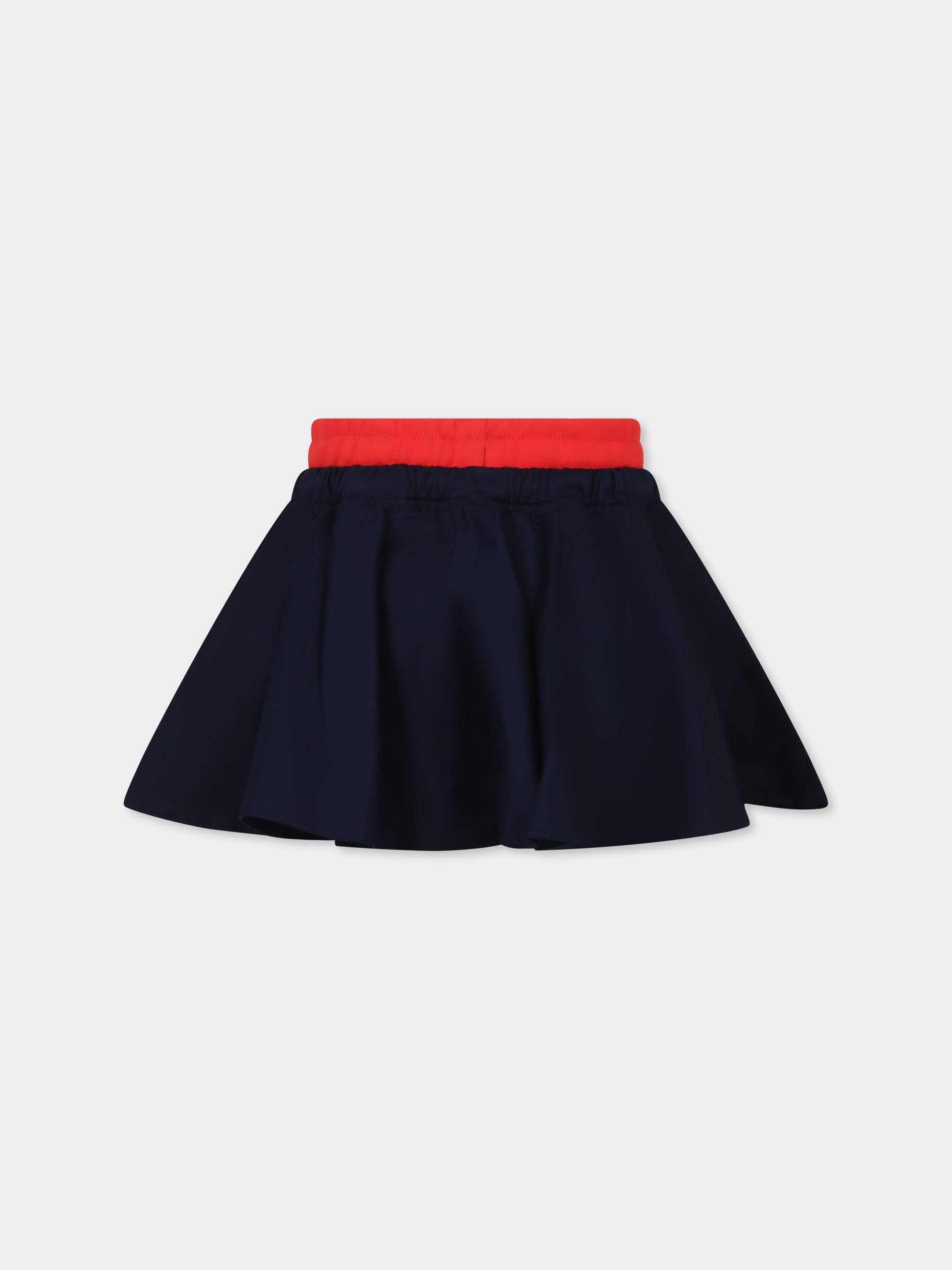 Gonna blu per bambina con logo,Msgm Kids,S5MSJGST264 060