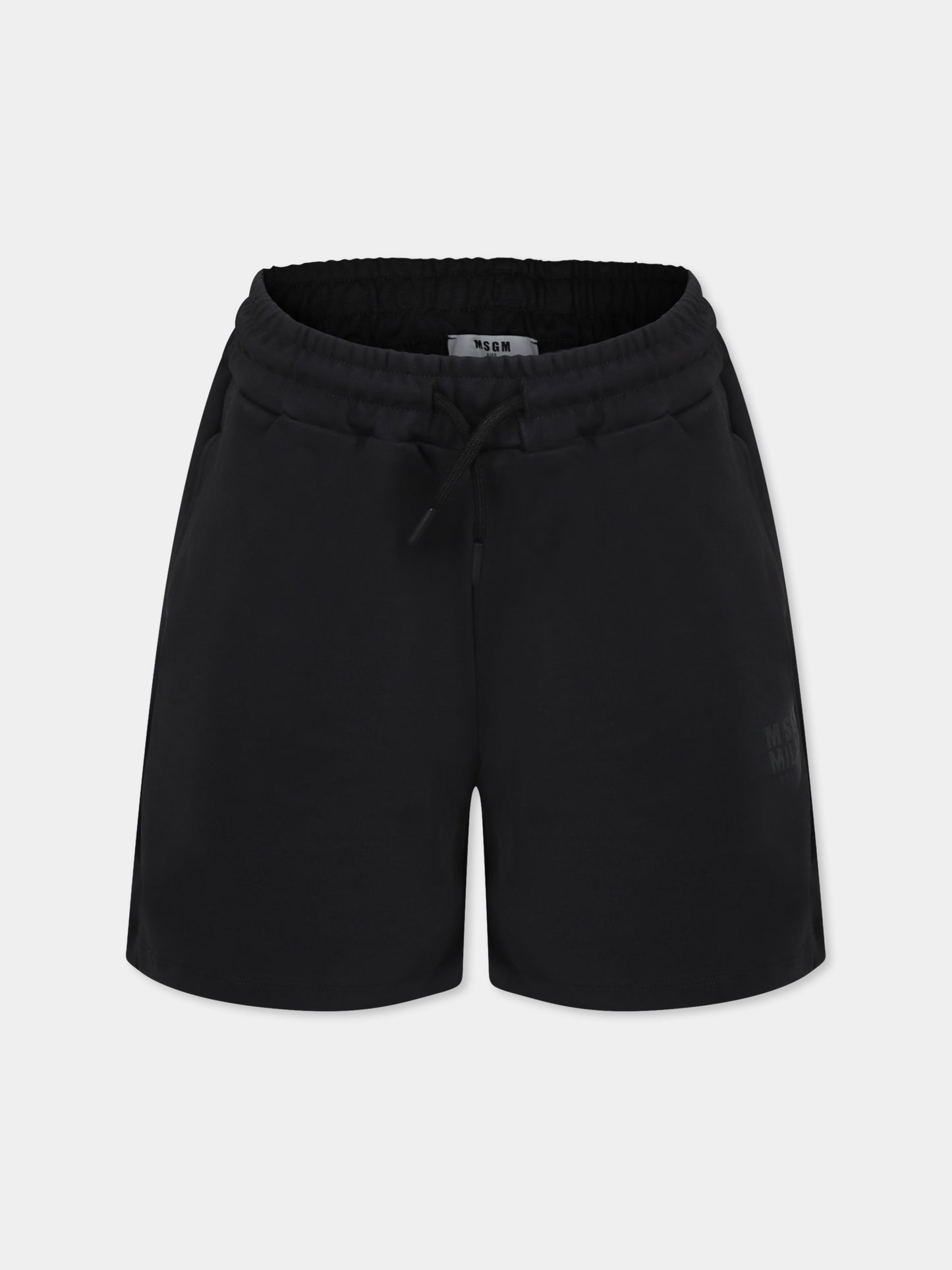 Black shorts for kids with logo