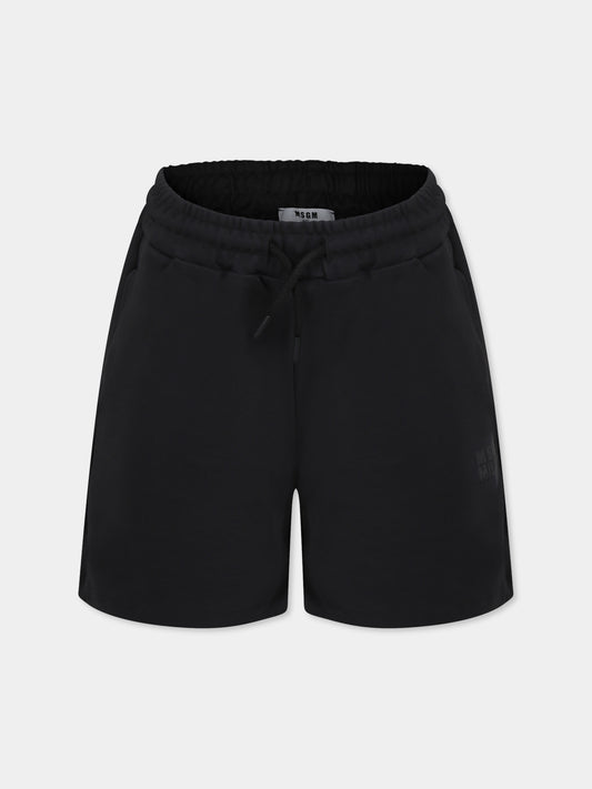 Black shorts for kids with logo