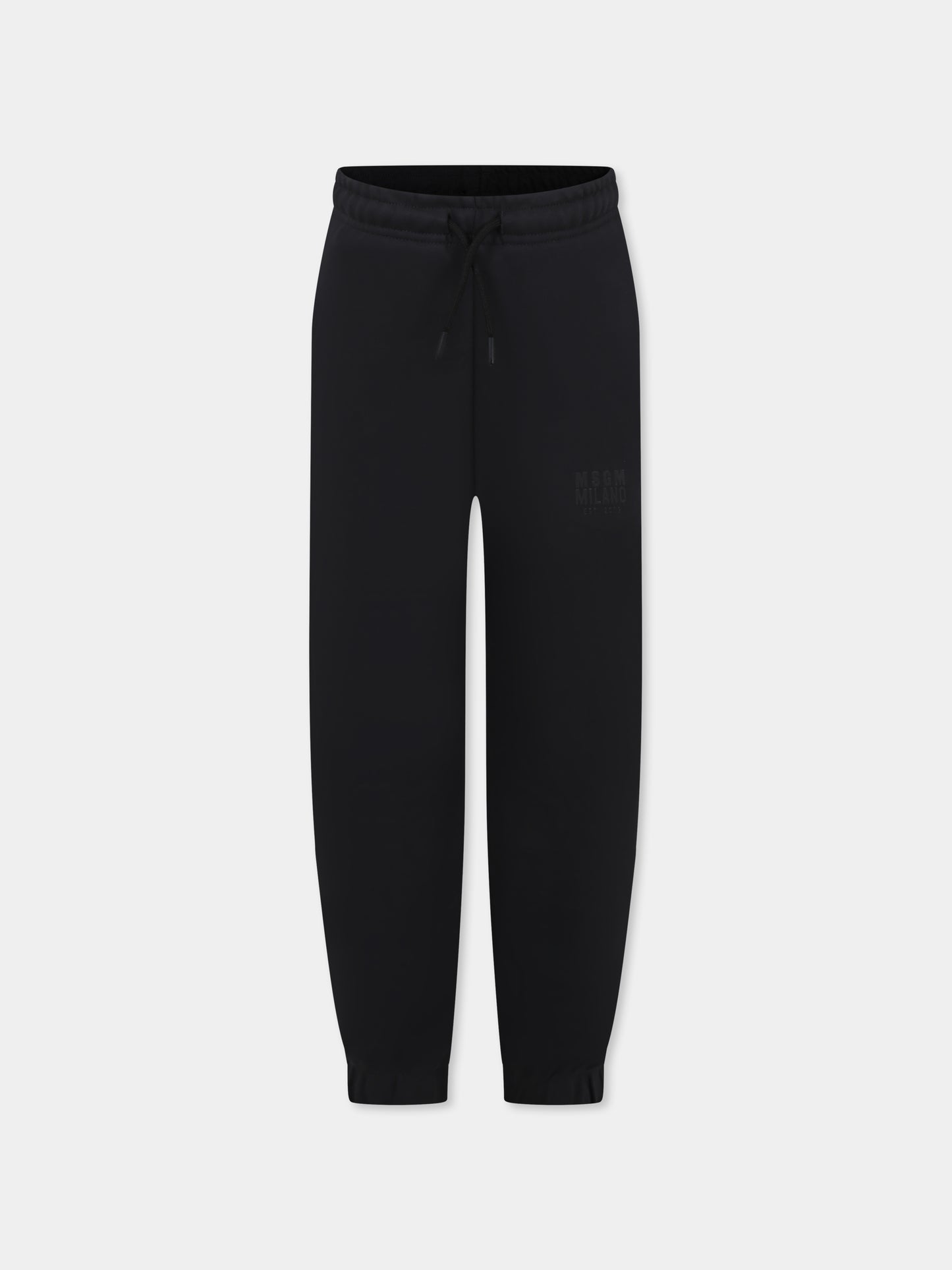 Pantaloni neri per bambini con logo,Msgm Kids,S5MSJUFP172 110