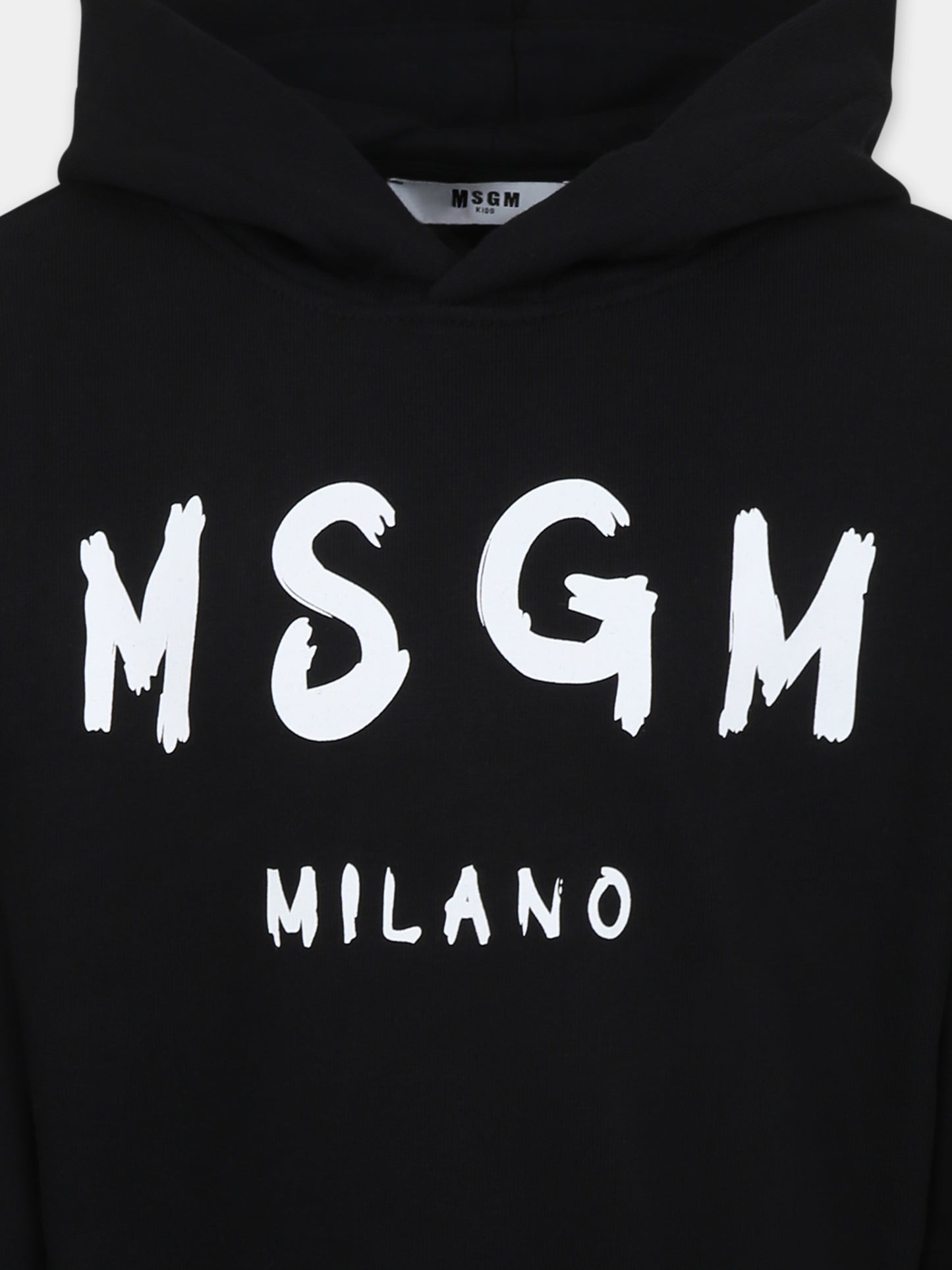 Felpa nera per bambini con logo,Msgm Kids,S5MSJUHS055 110