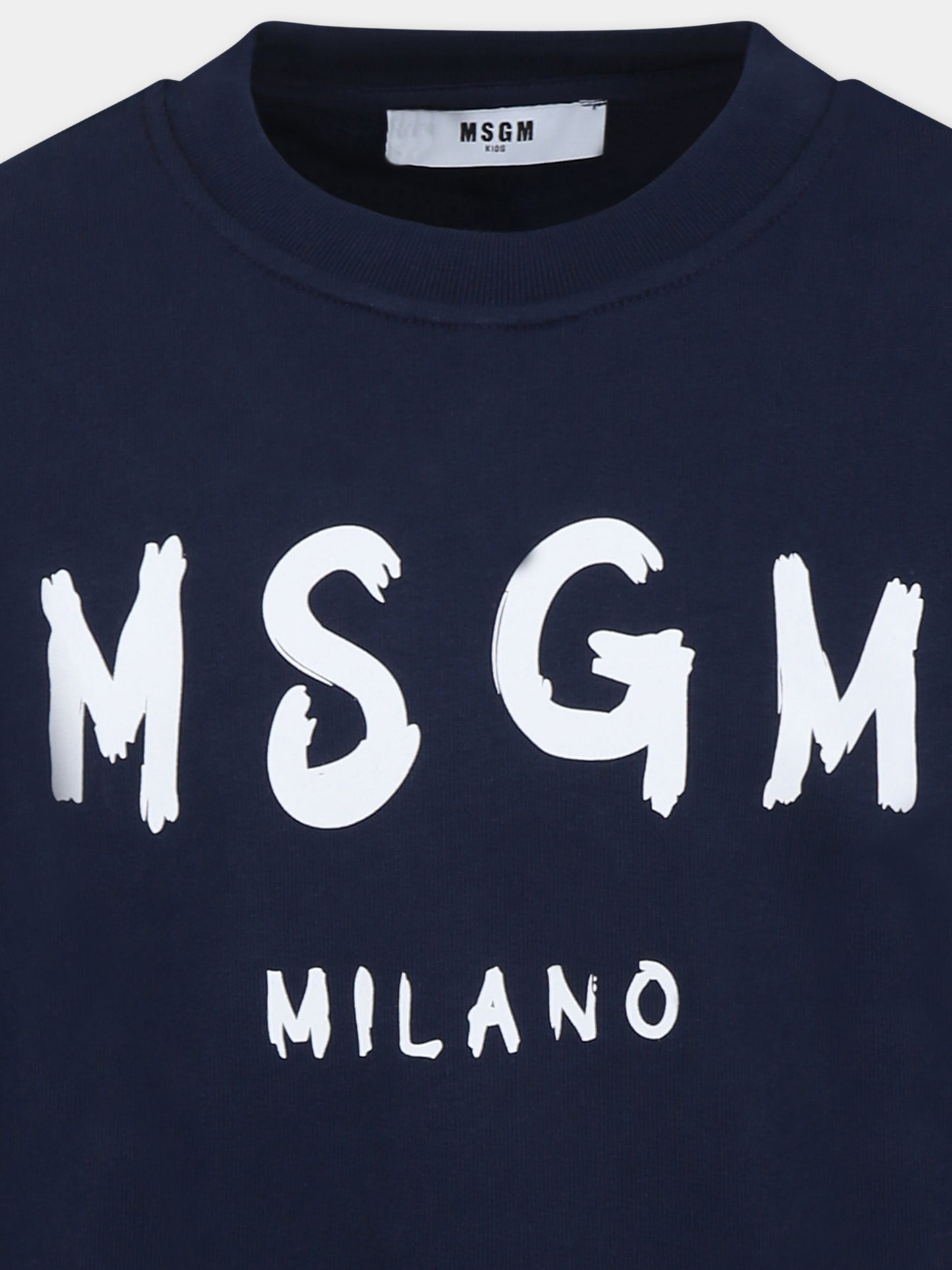 Felpa blu per bambini con logo,Msgm Kids,S5MSJUSW050 060