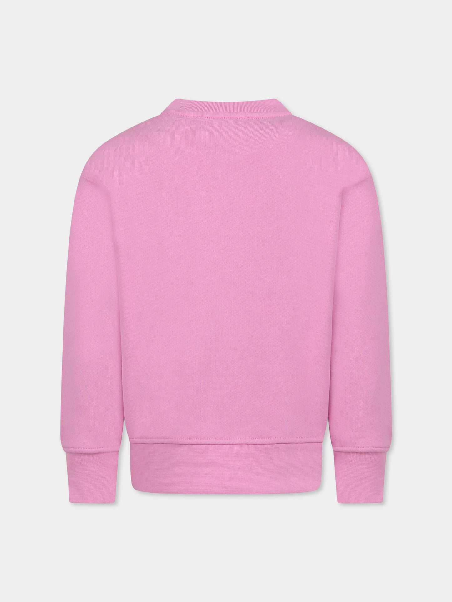 Pink sweatshirt for girl with logo