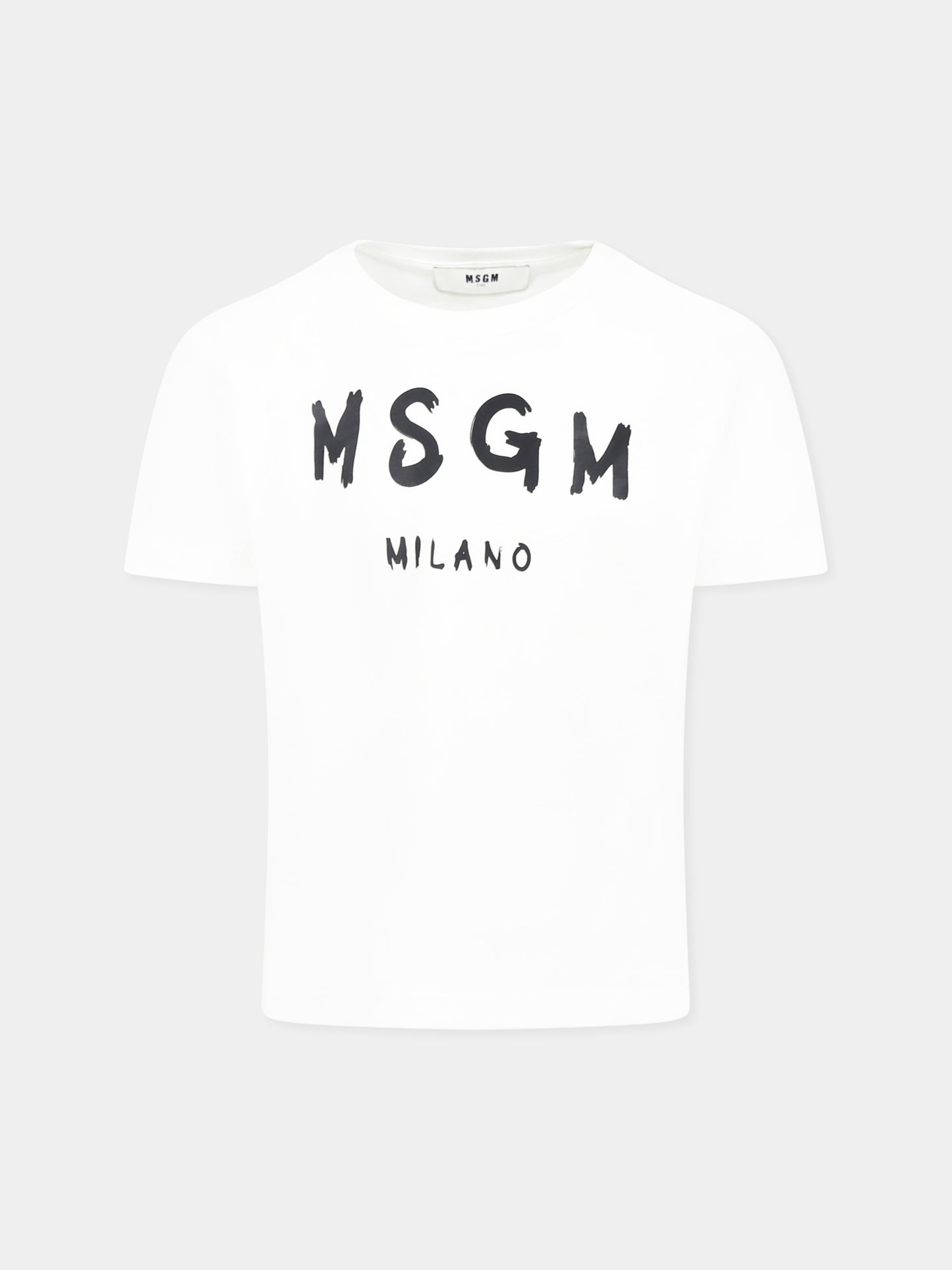 T-shirt bianca per bambini con logo,Msgm Kids,S5MSJUTH063 001