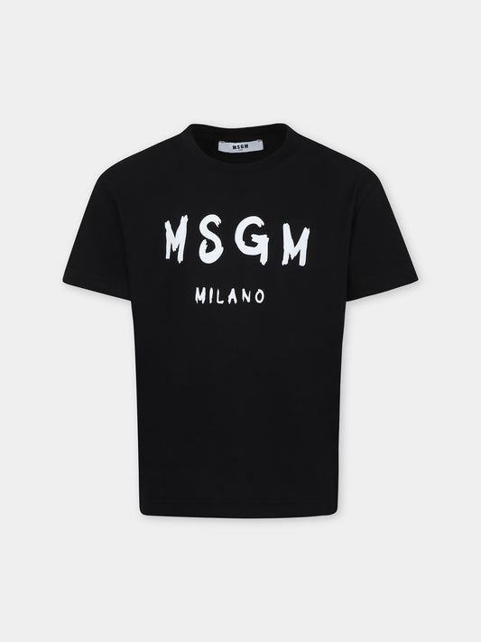 Black t-shirt for kids with logo