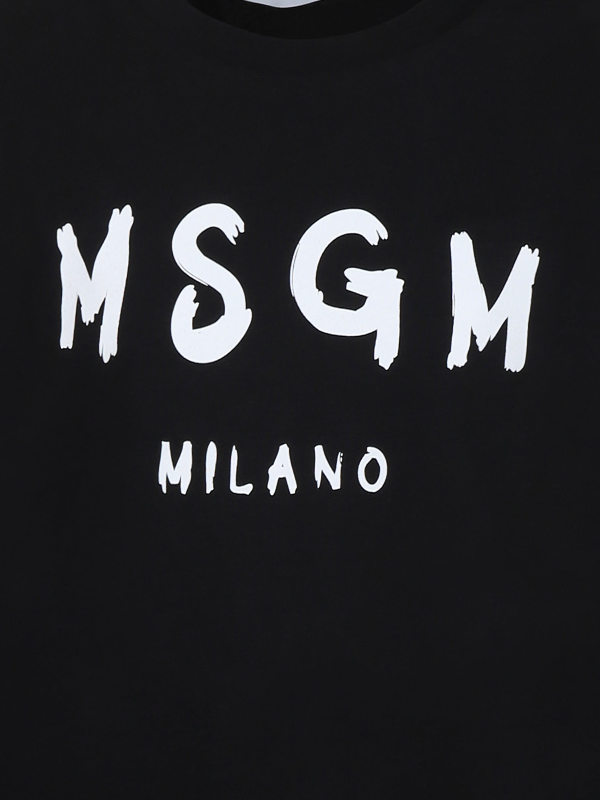 T-shirt nera per bambini con logo,Msgm Kids,S5MSJUTH063 110