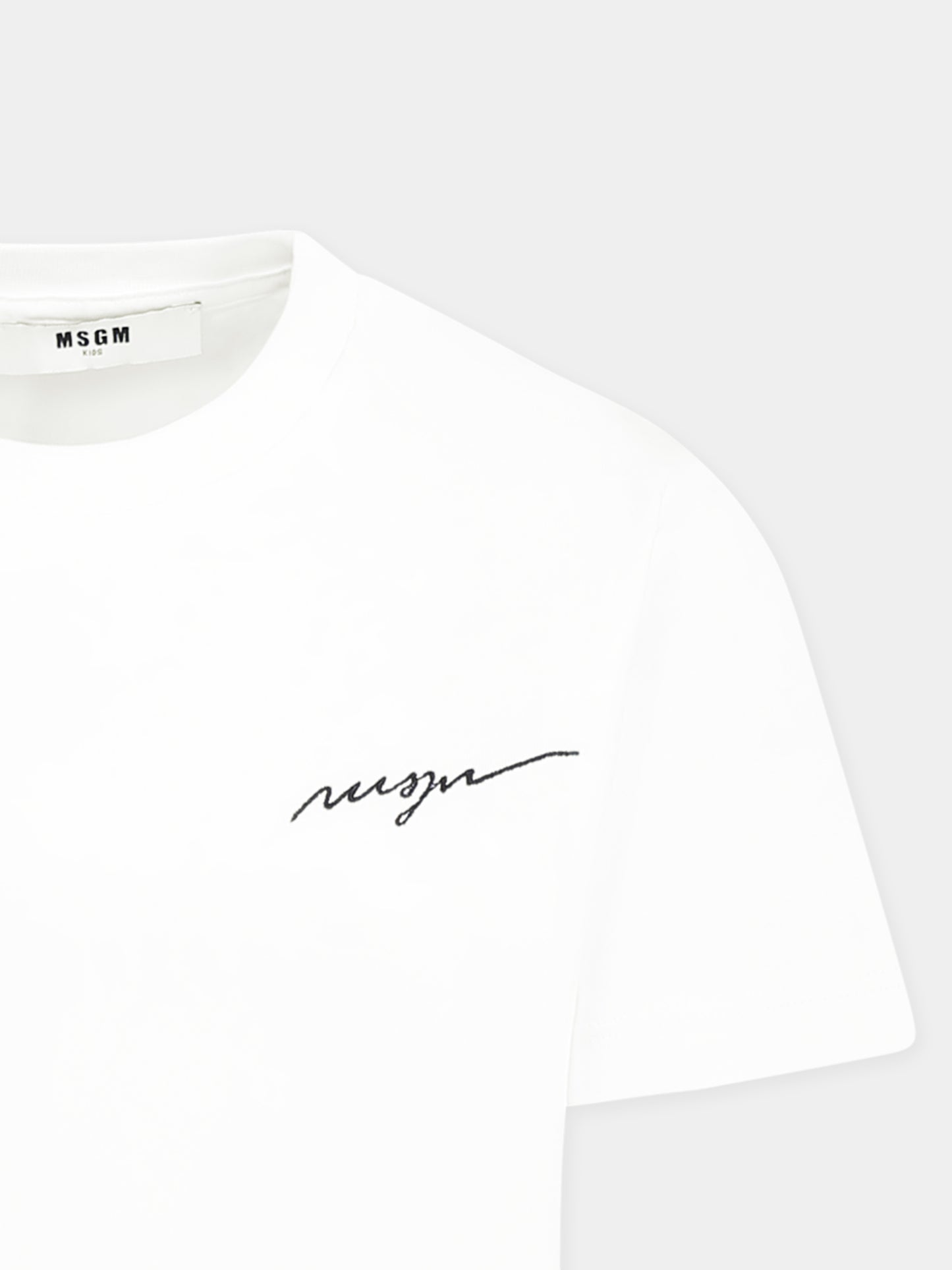 White t-shirt for boy with logo