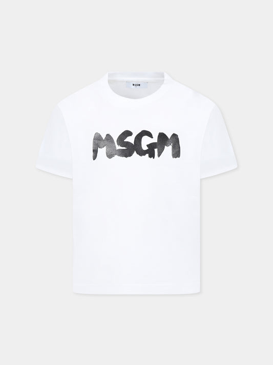 White t-shirt for kids with logo