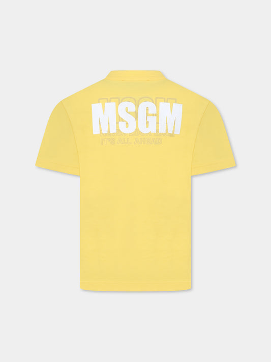 Yellow t-shirt for kids with logo