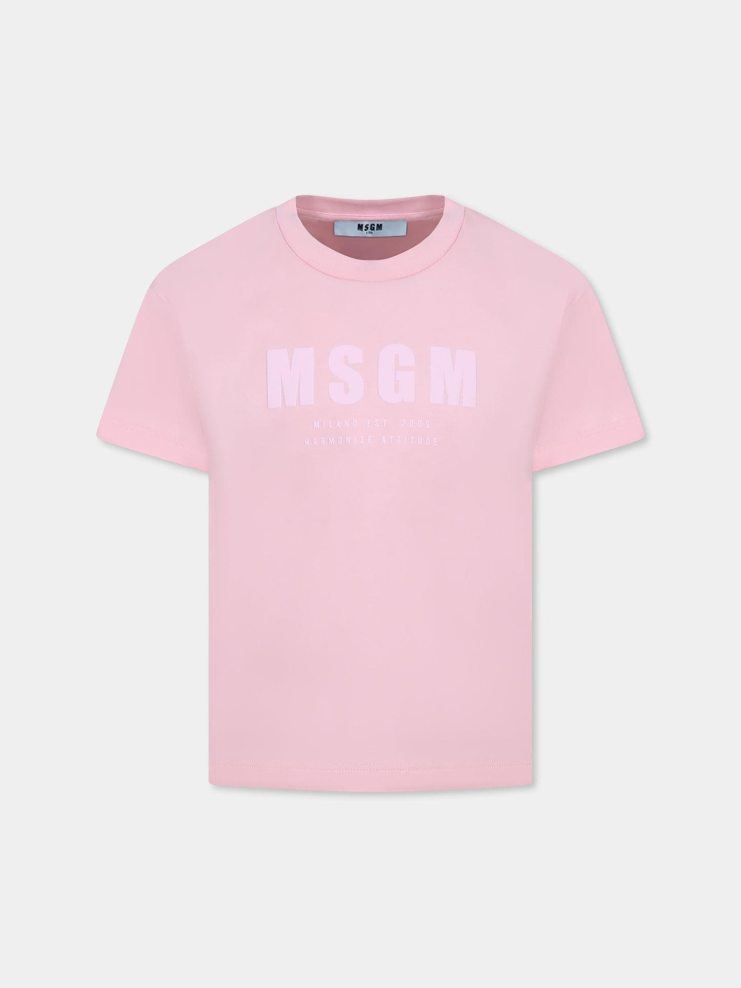 Pink t-shirt for girl with logo