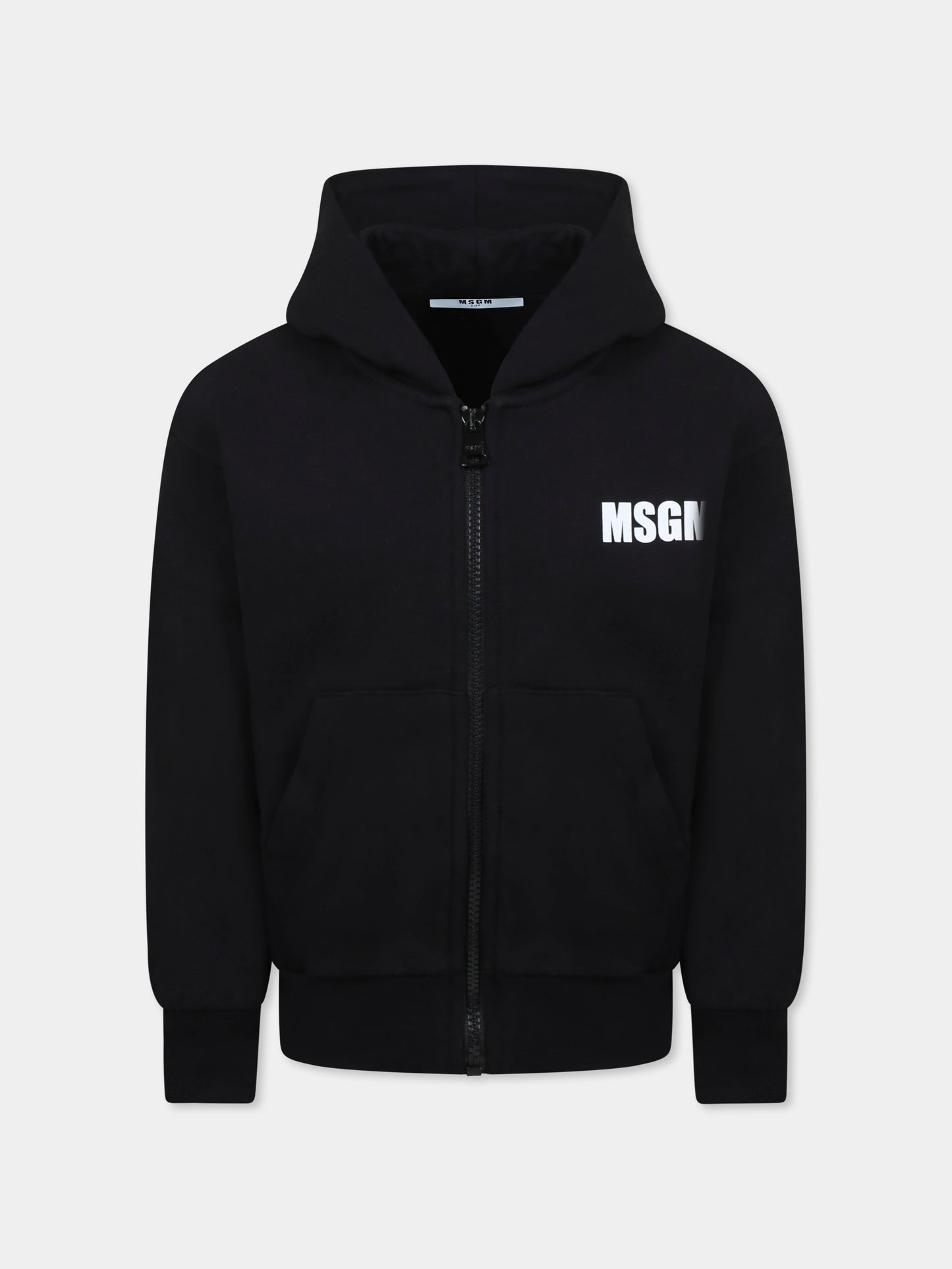 Felpa nera per bambini con logo,Msgm Kids,S5MSJUZH058 110