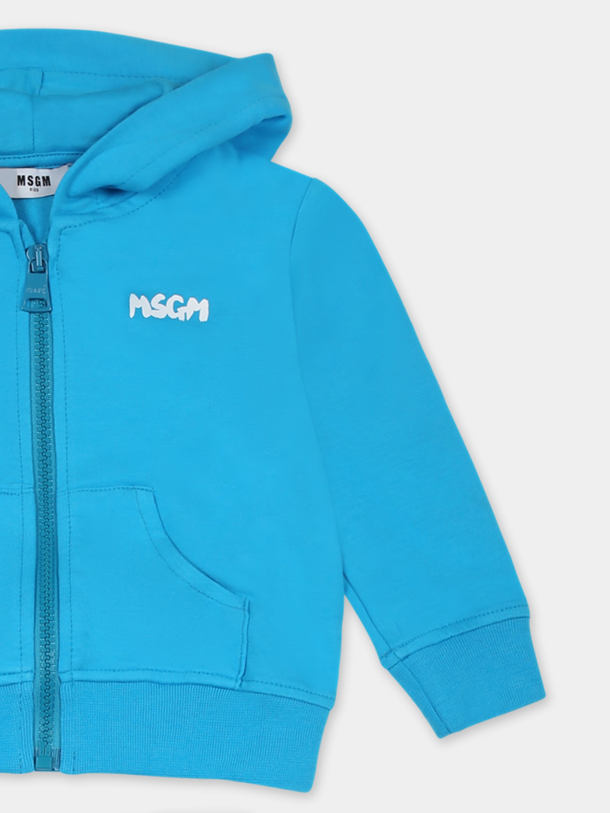 Completo azzurro per neonati con logo,Msgm Kids,S5MSUNSF302 MS011