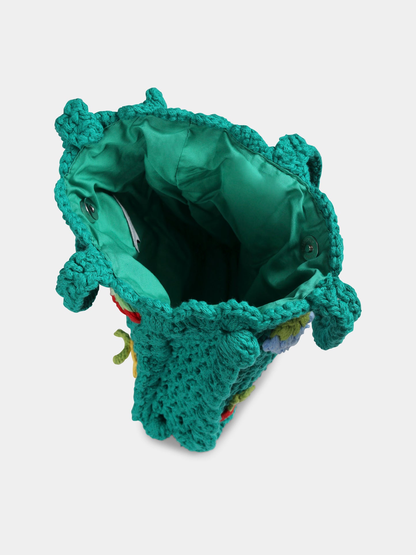 Borsa verde per bambina con frutta,Stella Mccartney Kids,TW0A28 Z2942 750