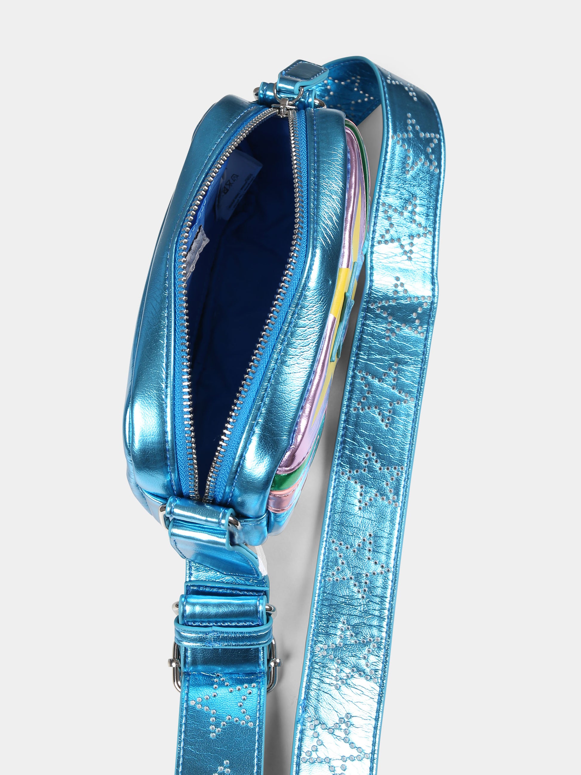 Borsa azzurra per bambina con stella,Stella Mccartney Kids,TW0A78 Z2431 999