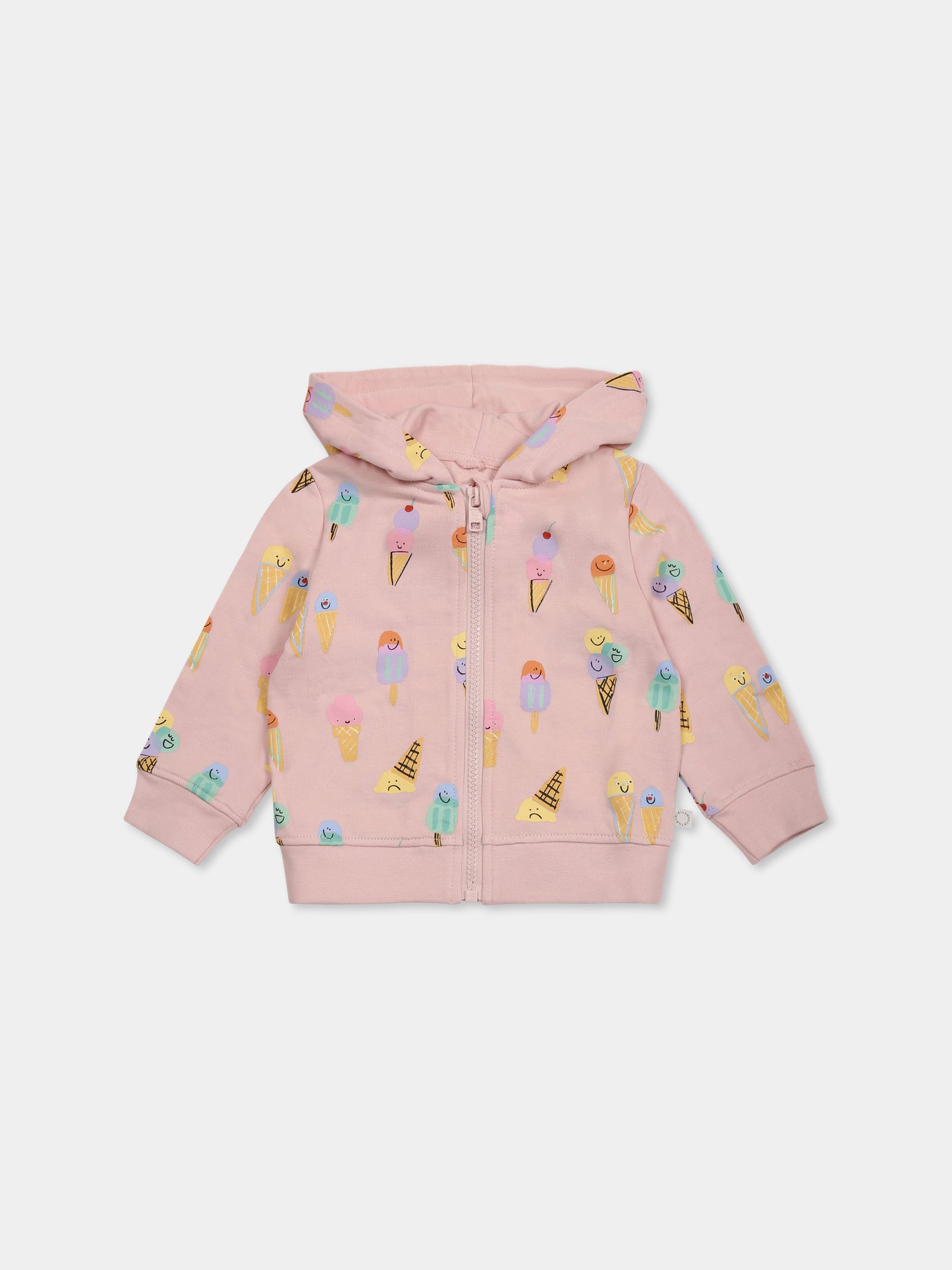 Felpa rosa per neonata con gelati all over,Stella Mccartney Kids,TW4120 Z2733 545MC