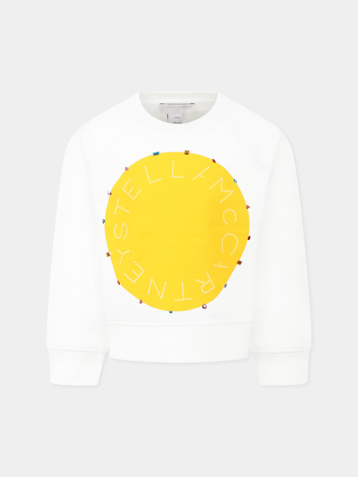 Felpa bianca per bambina con logo,Stella Mccartney Kids,TW4C90 Z0499 101