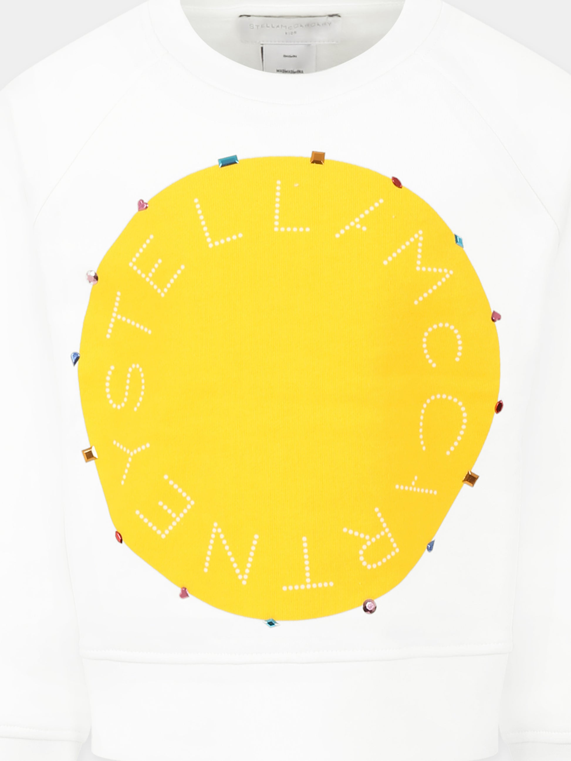 Felpa bianca per bambina con logo,Stella Mccartney Kids,TW4C90 Z0499 101