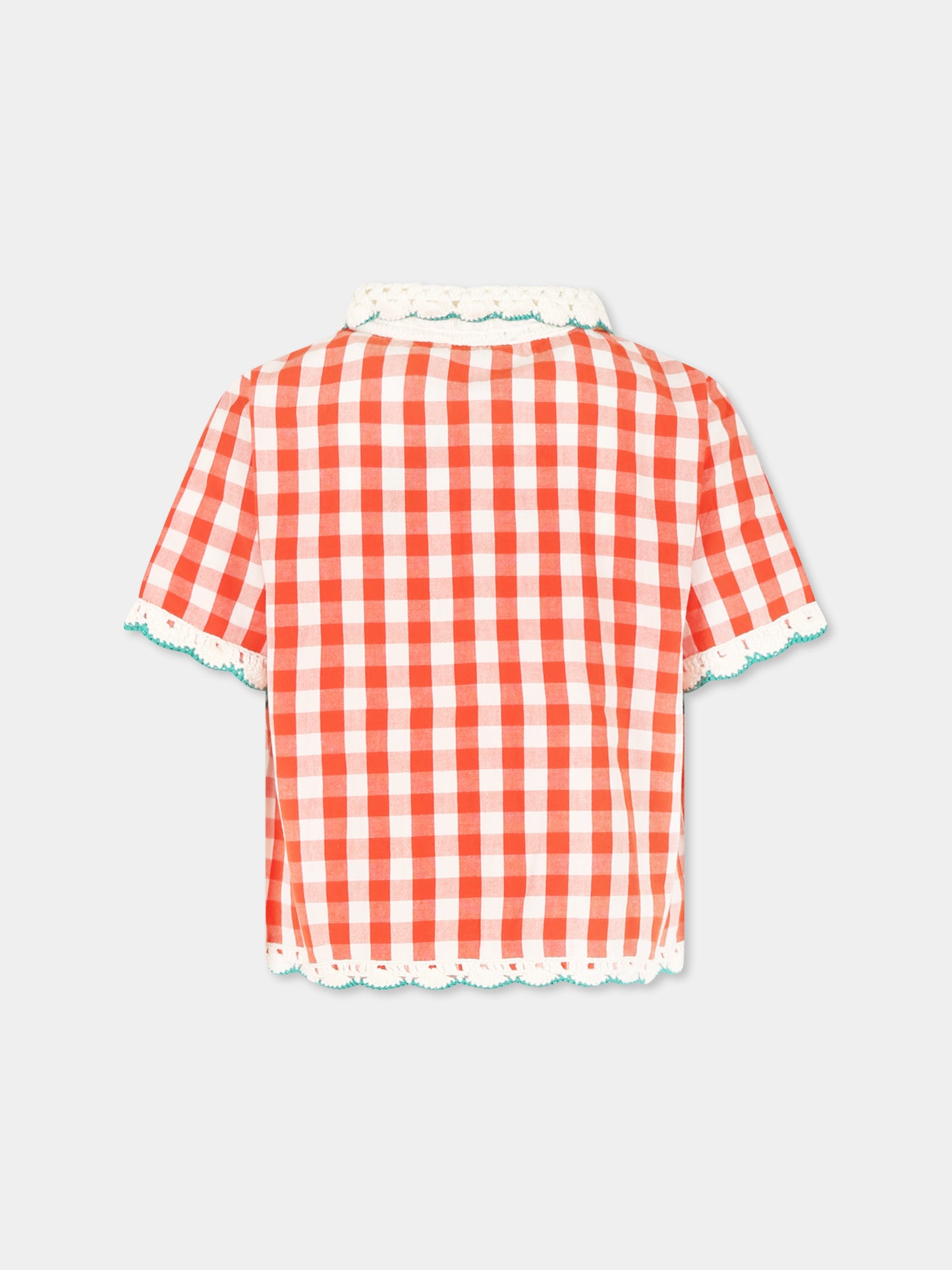 Camicia rossa per bambina con fragole,Stella Mccartney Kids,TW5A31 Z2596 421BC