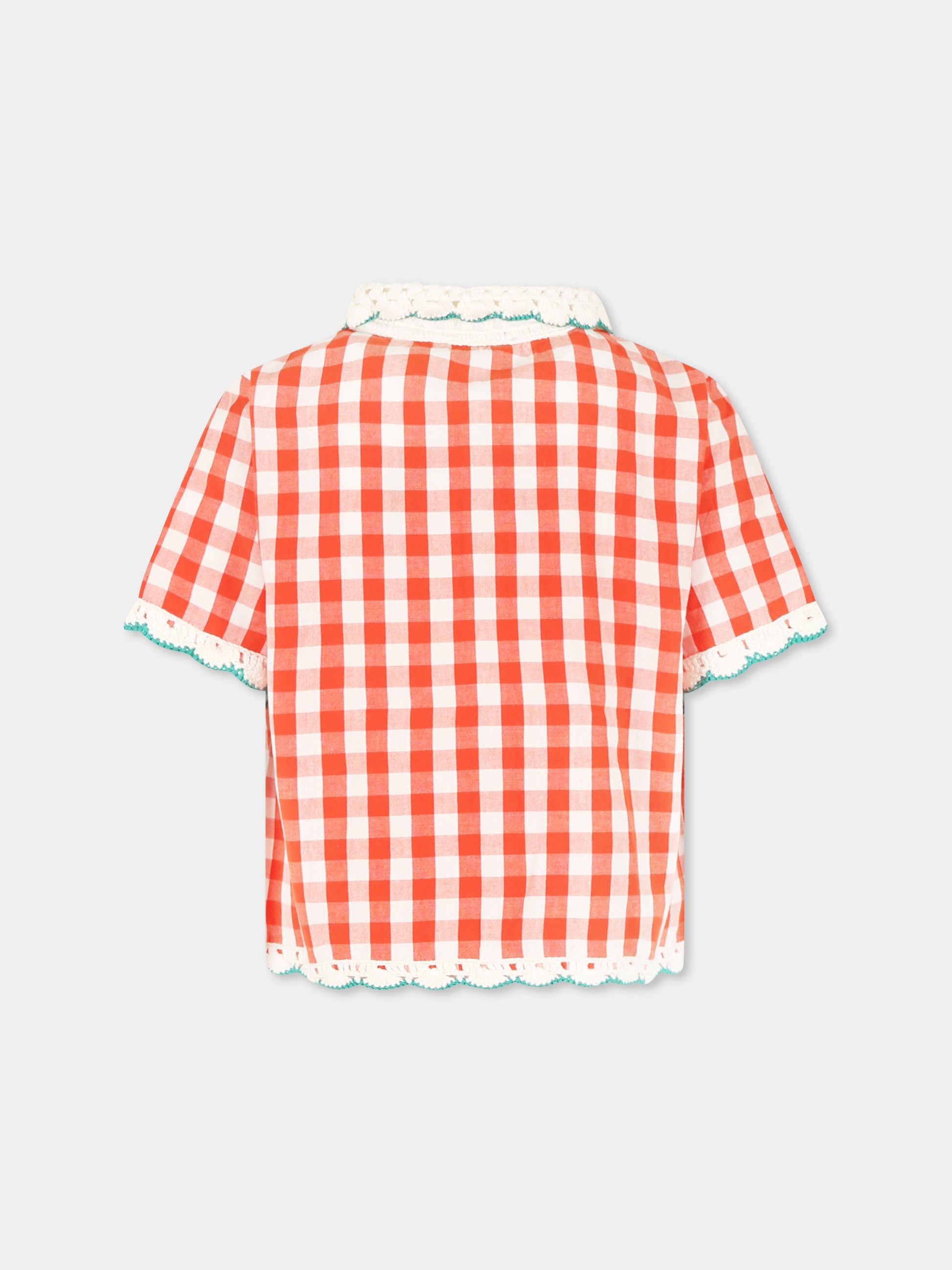 Camicia rossa per bambina con fragole,Stella Mccartney Kids,TW5A31 Z2596 421BC