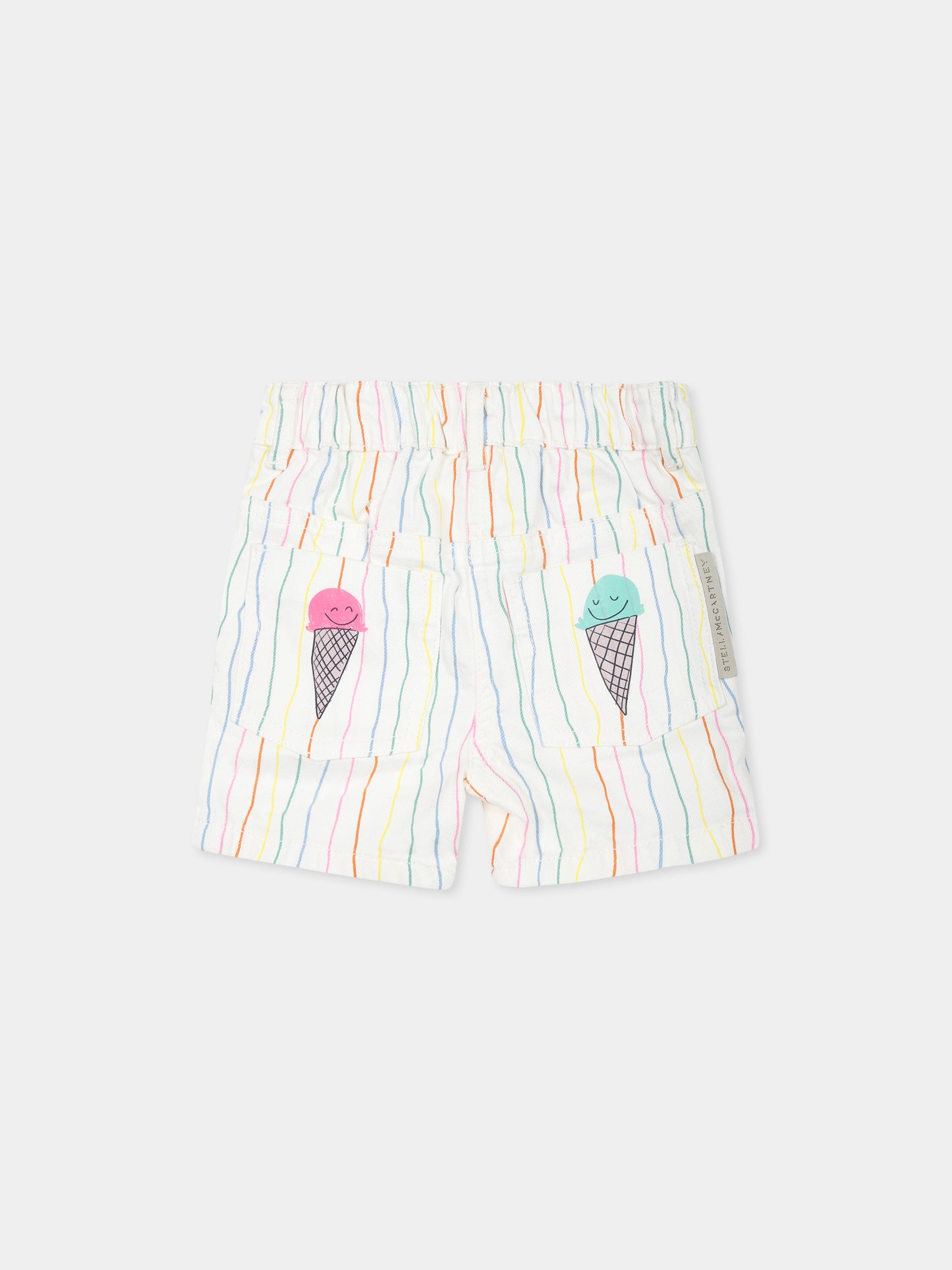 Shorts bianchi per neonata con gelati,Stella Mccartney Kids,TW6169 Z2762 101MC