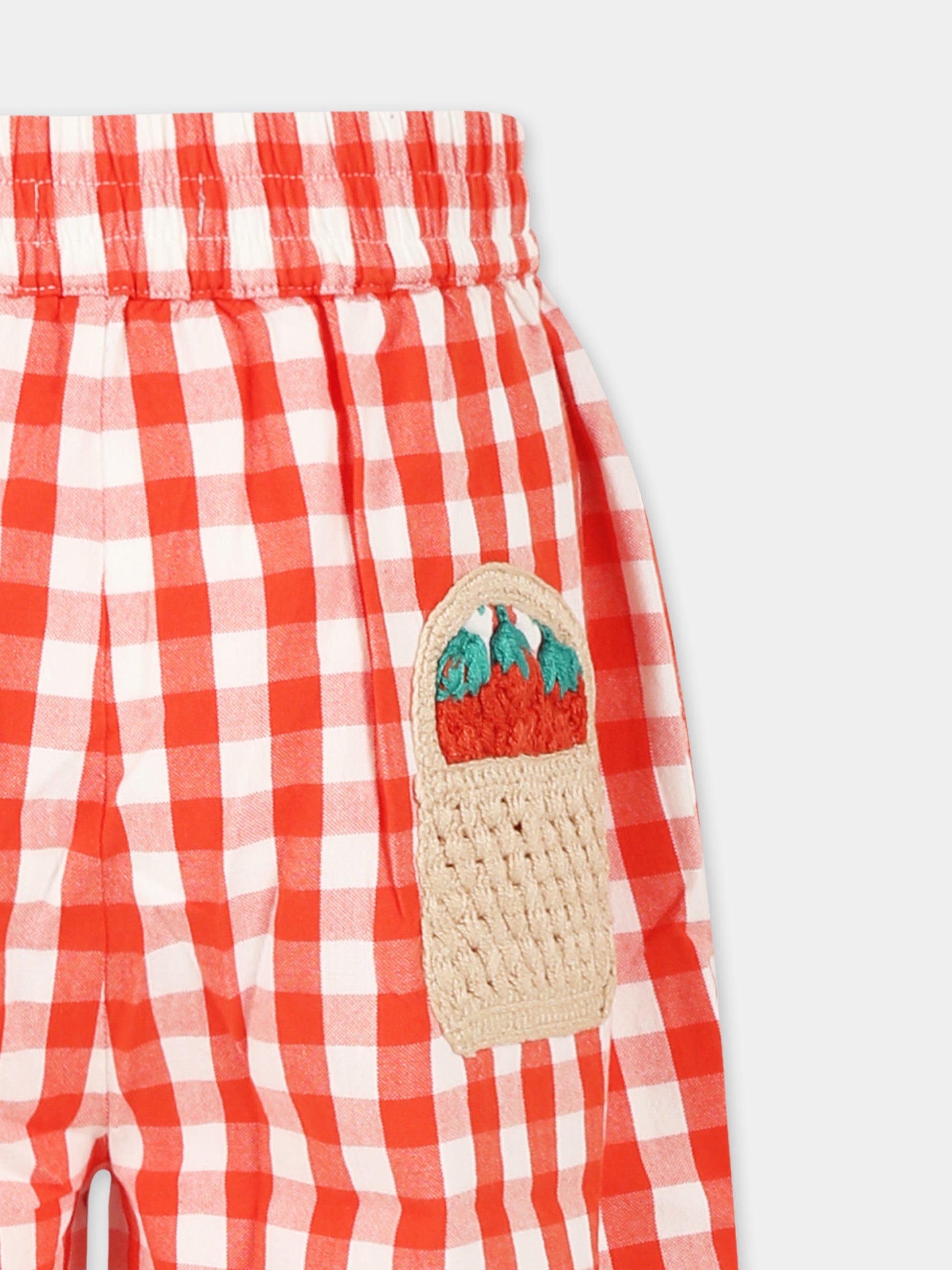 Shorts rossi per bambina con fragole,Stella Mccartney Kids,TW6B69 Z2596 421BC