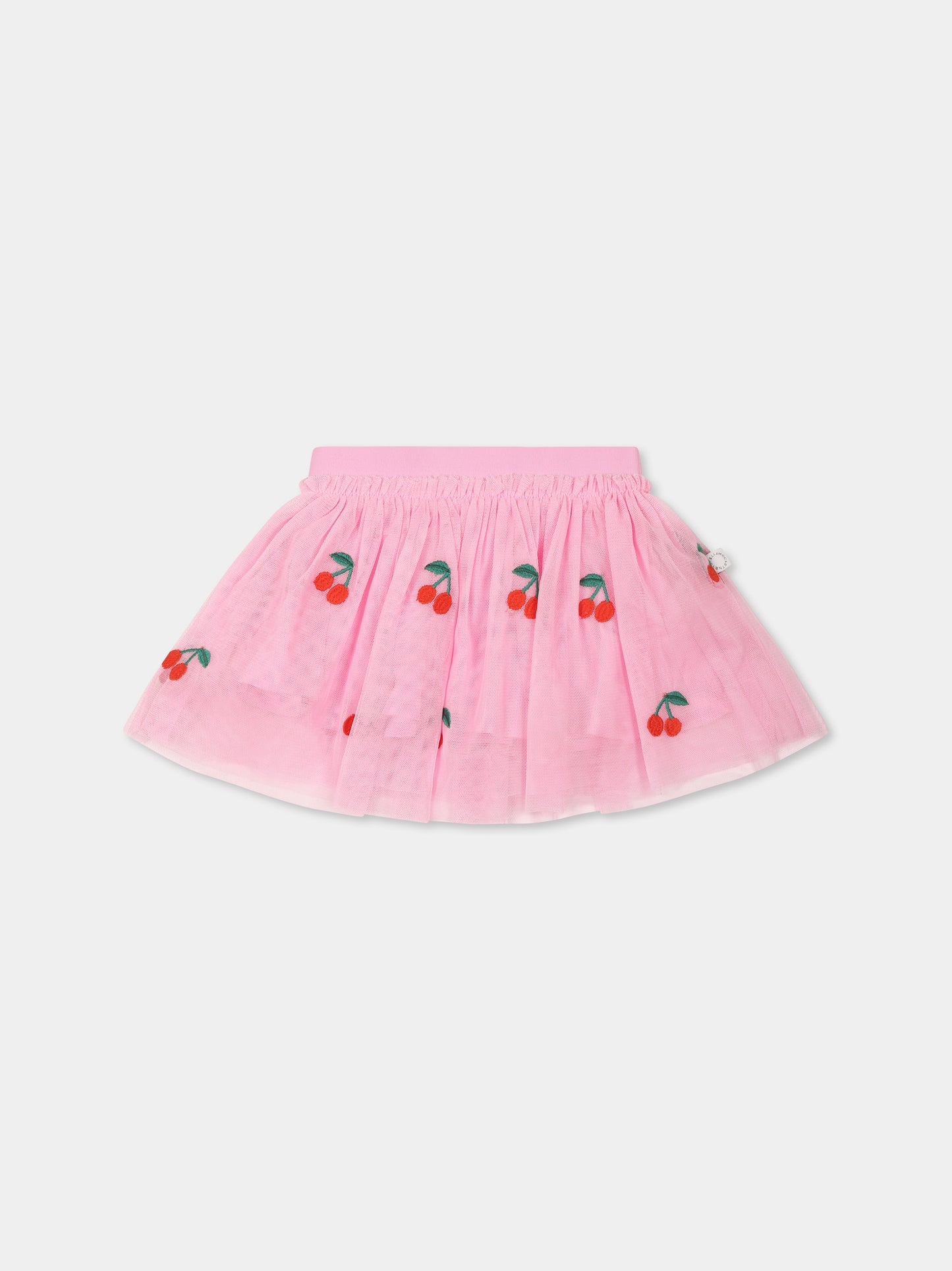 Gonna rosa per neonata con ciliegie all over,Stella Mccartney Kids,TW7011 Z2726 51CEM
