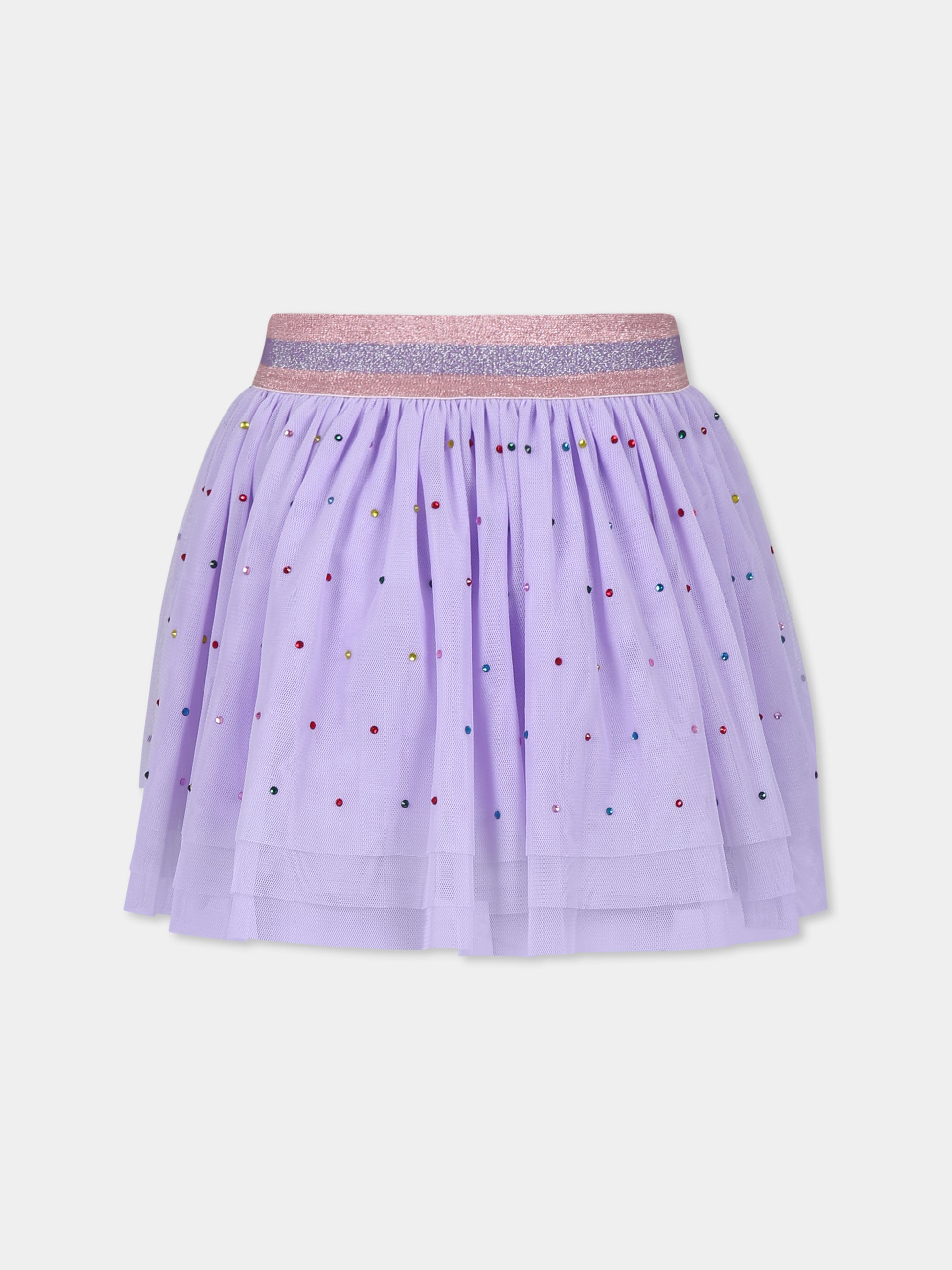 Gonna viola per bambina con strass,Stella Mccartney Kids,TW7B21 Z2886 522MC