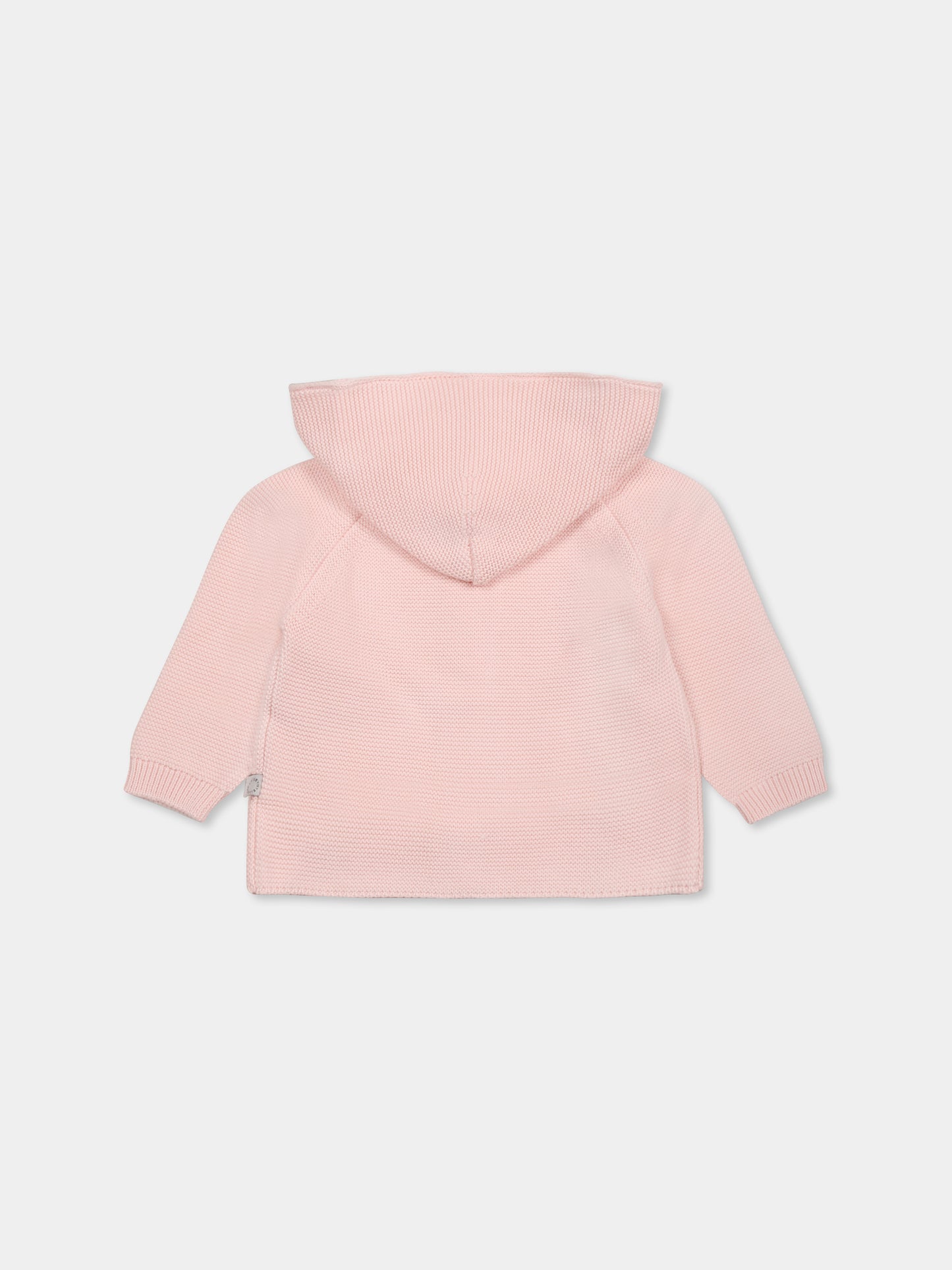Pink cardigan for baby girl with flowers