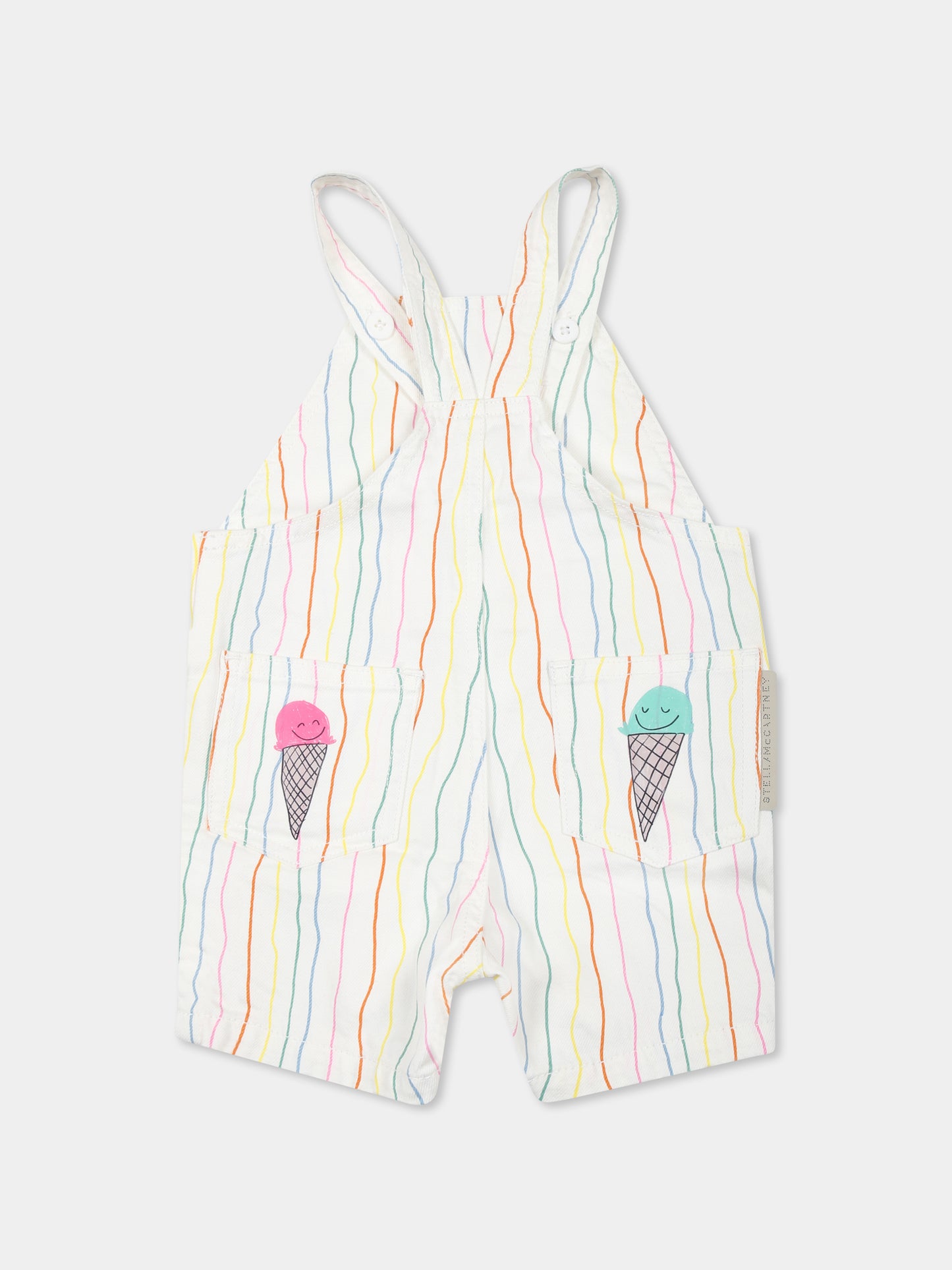 Salopette bianca per neonata con gelati,Stella Mccartney Kids,TWA072 Z2762 101MC