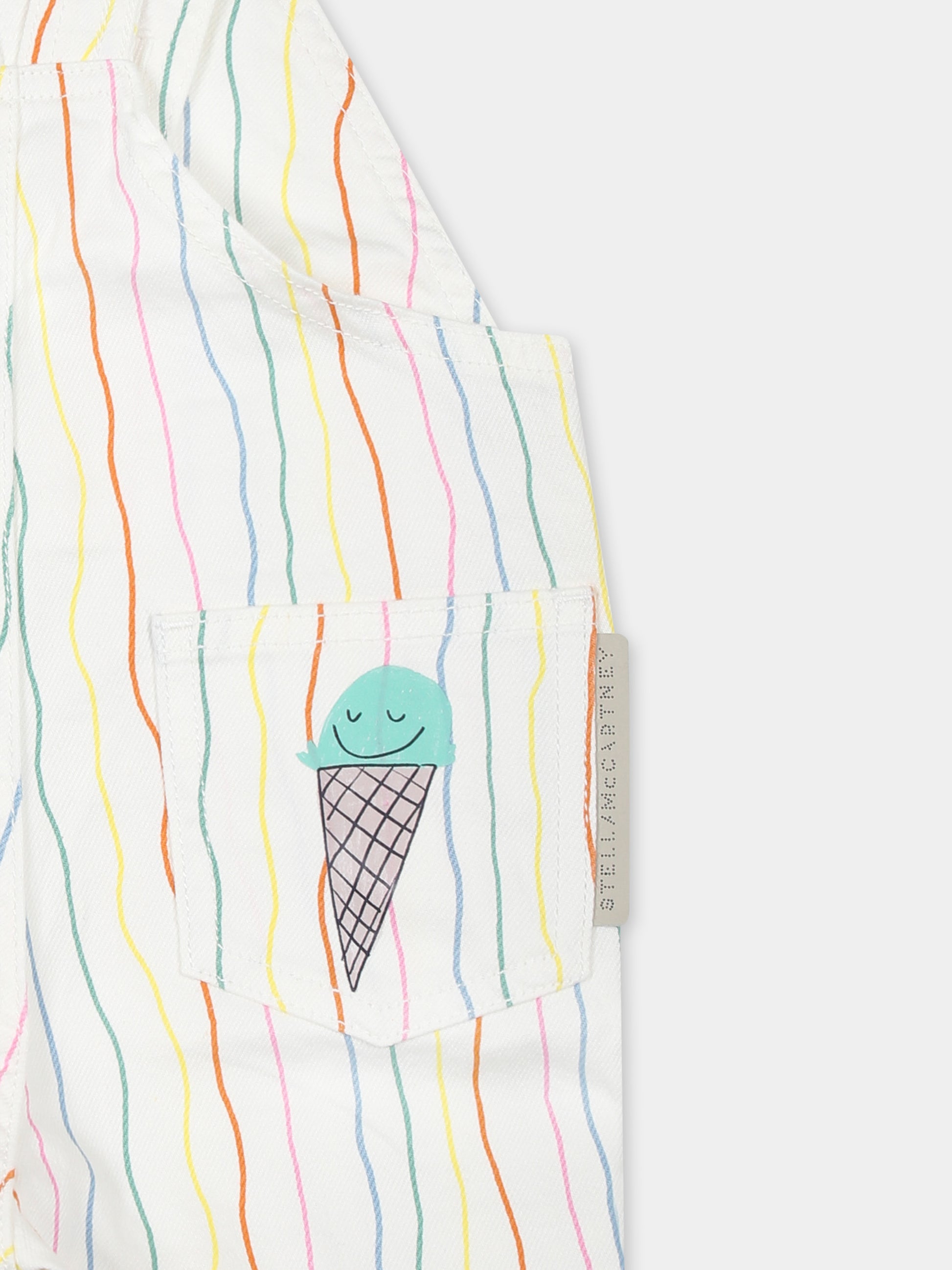 Salopette bianca per neonata con gelati,Stella Mccartney Kids,TWA072 Z2762 101MC