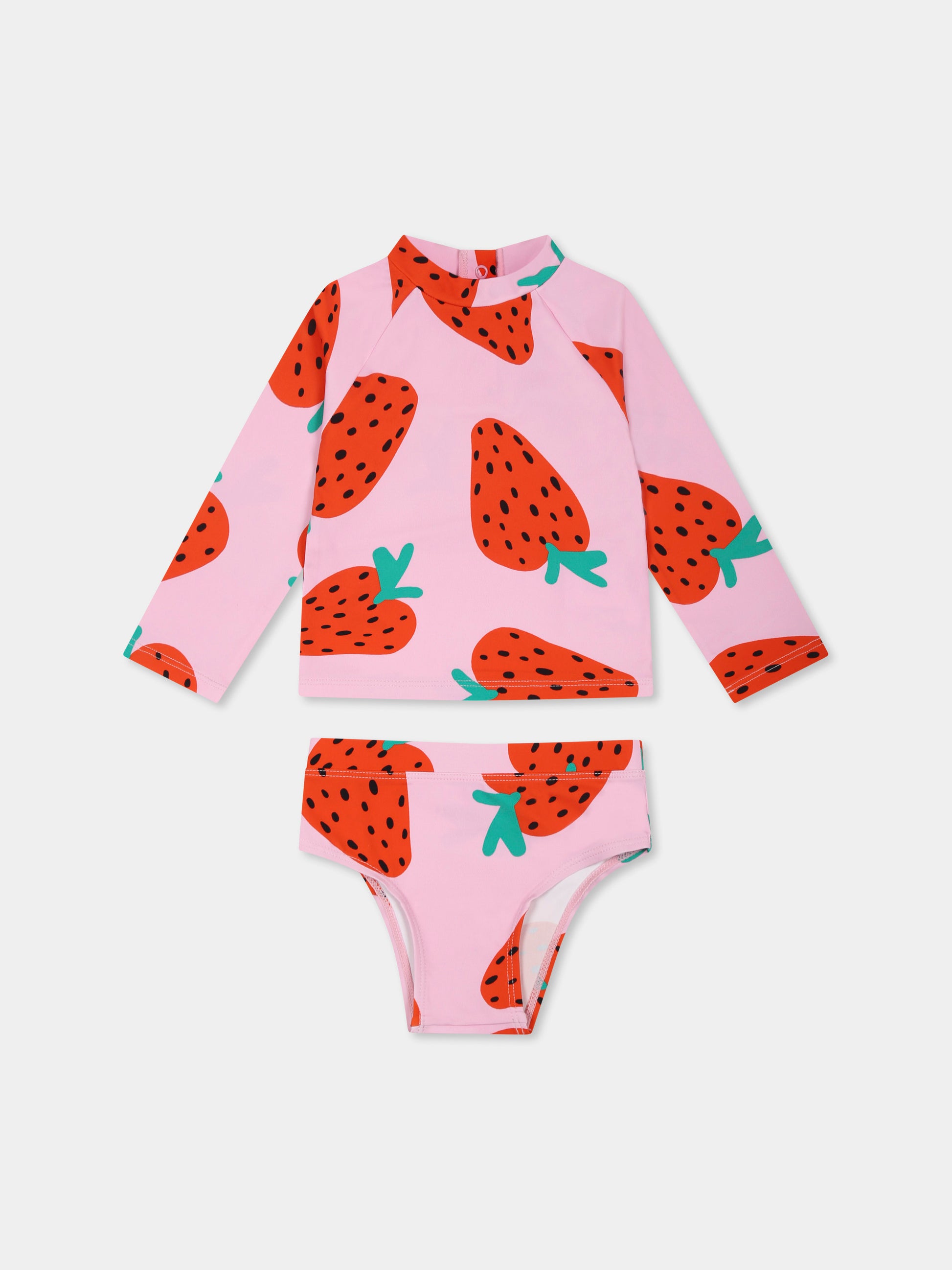 Bikini rosa per neonata con fragole,Stella Mccartney Kids,TWC045 Z2779 51CMC