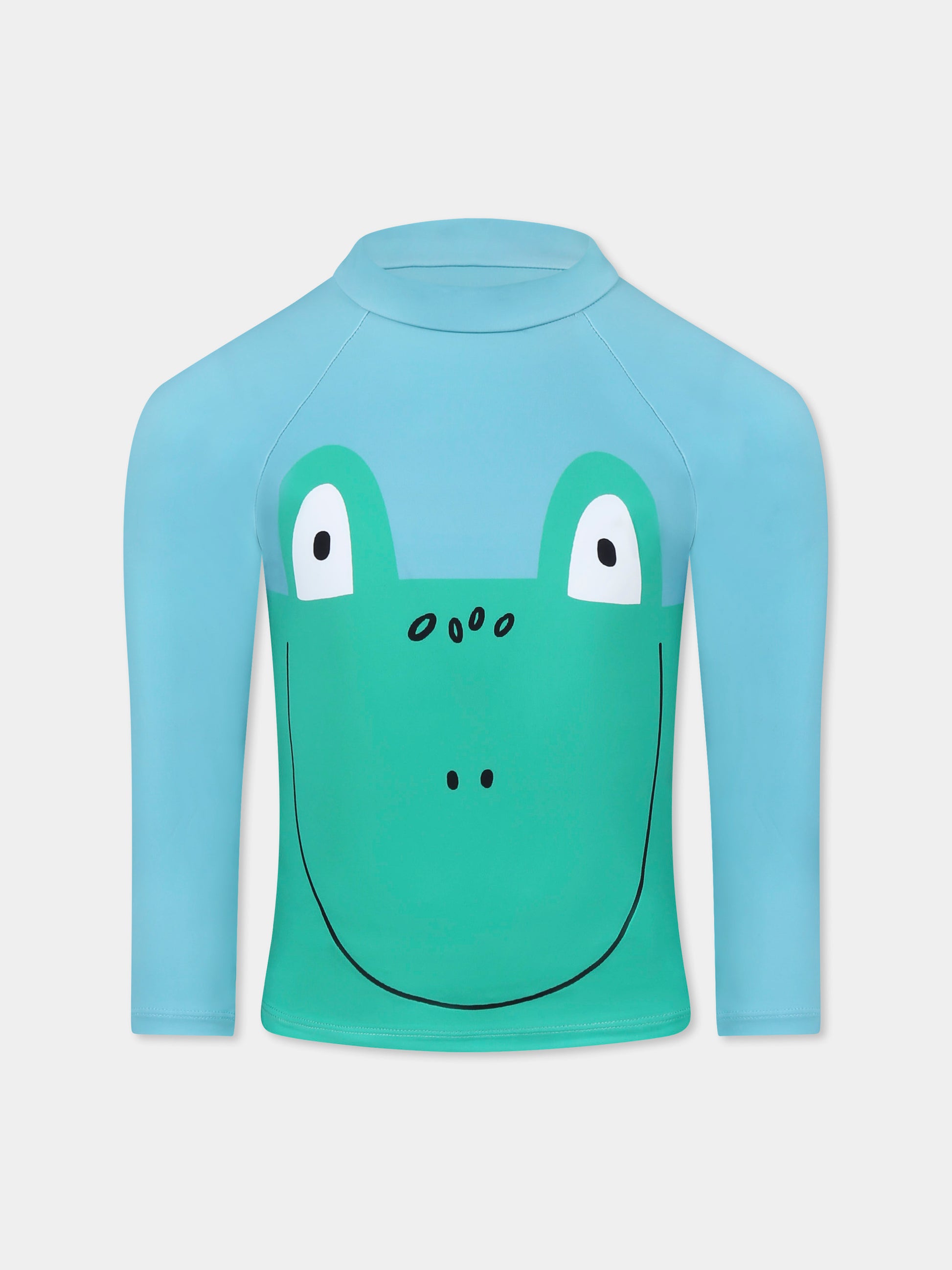 T-shirt Anti UV verde per bambino con rana,Stella Mccartney Kids,TWCP02 Z0157 60I