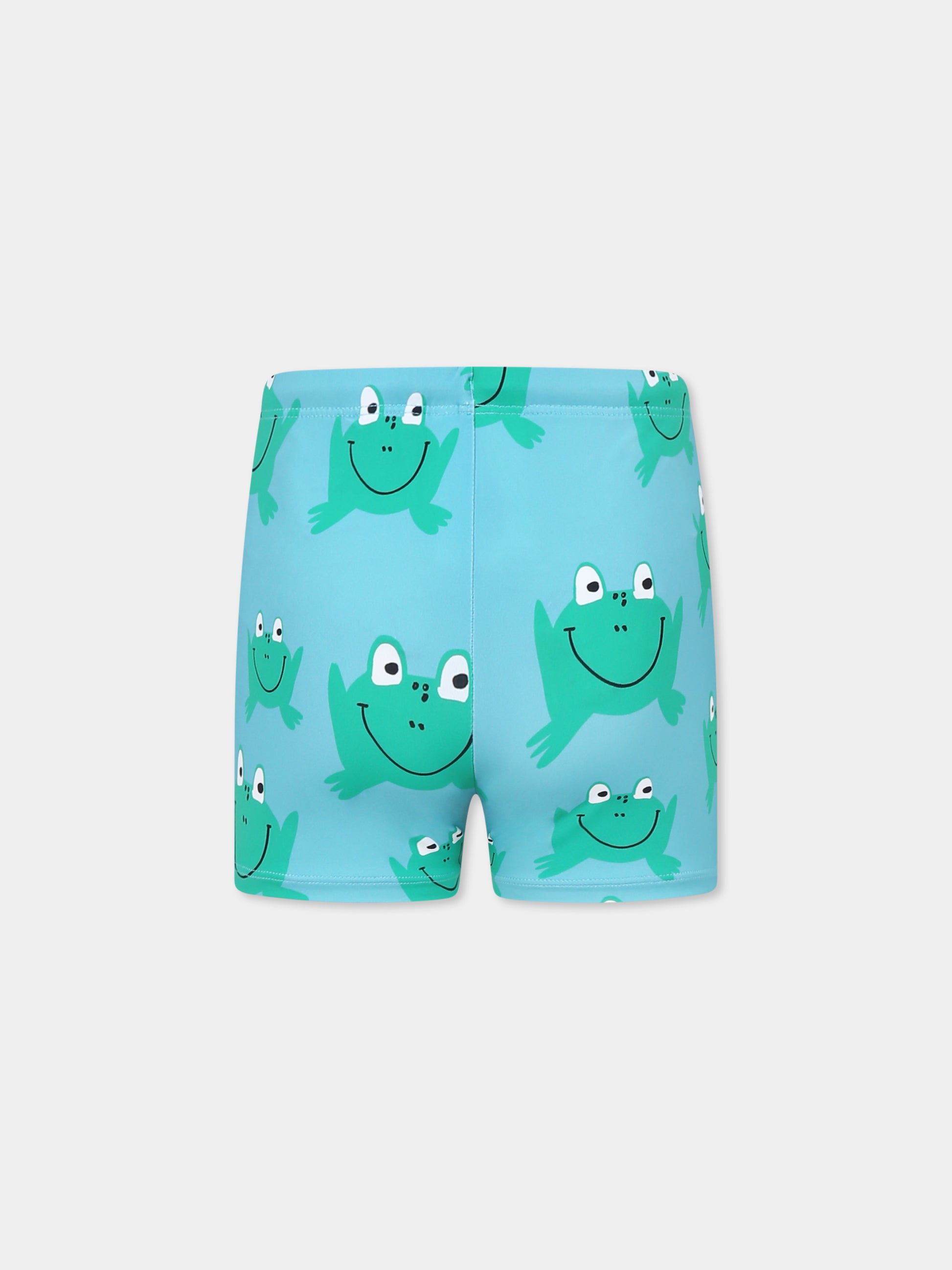 Boxer mare celeste per bambino con rane all over,Stella Mccartney Kids,TWCP19 Z2684 60IMC