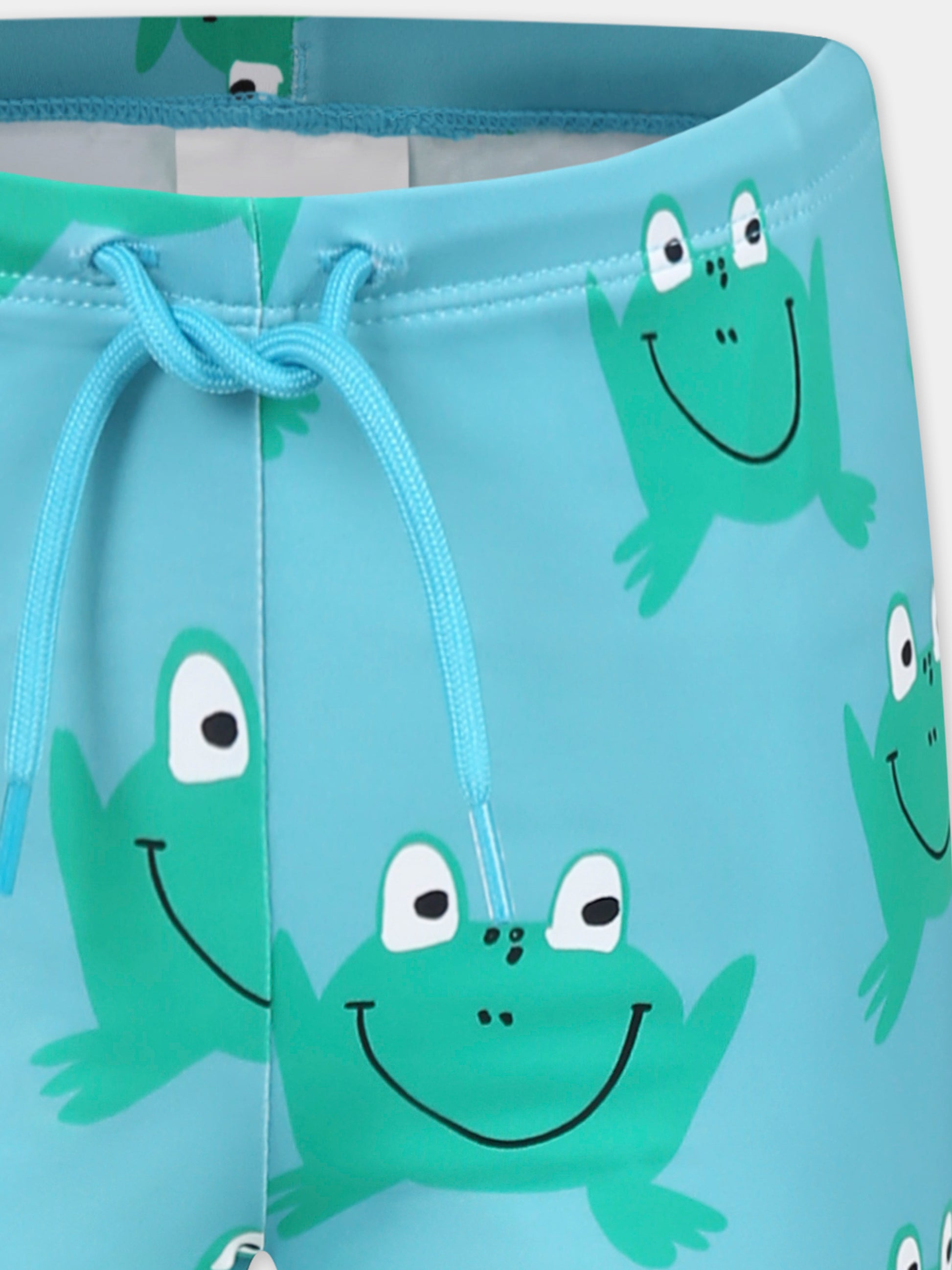 Boxer mare celeste per bambino con rane all over,Stella Mccartney Kids,TWCP19 Z2684 60IMC