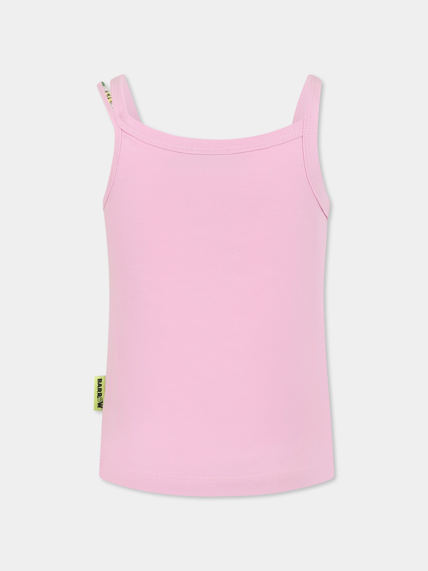 Canotta rosa per bambina con logo e strass,Barrow,S5BKJGTA103 BW014