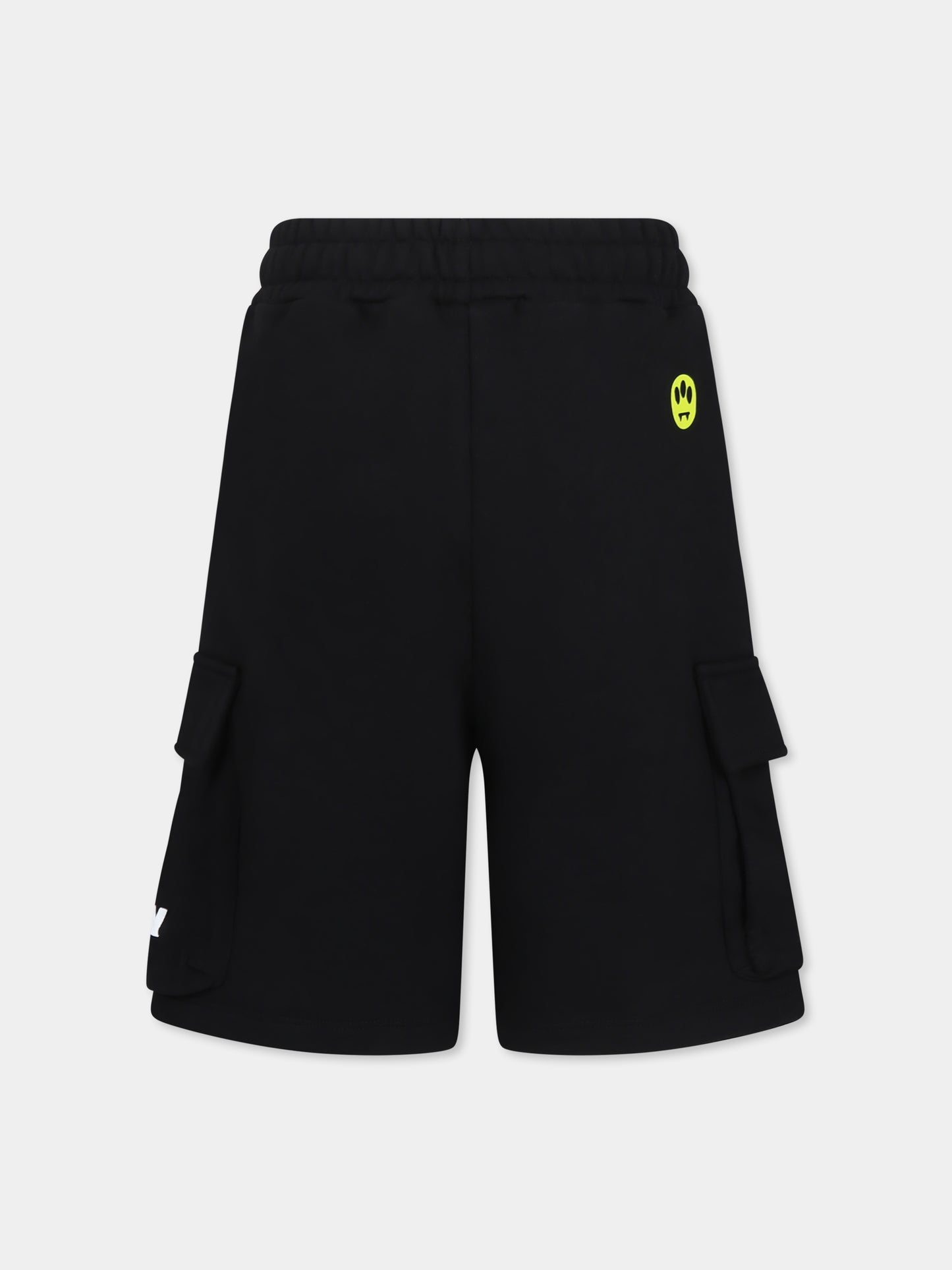 Shorts neri per bambini con logo e smile,Barrow,S5BKJUBE084 110