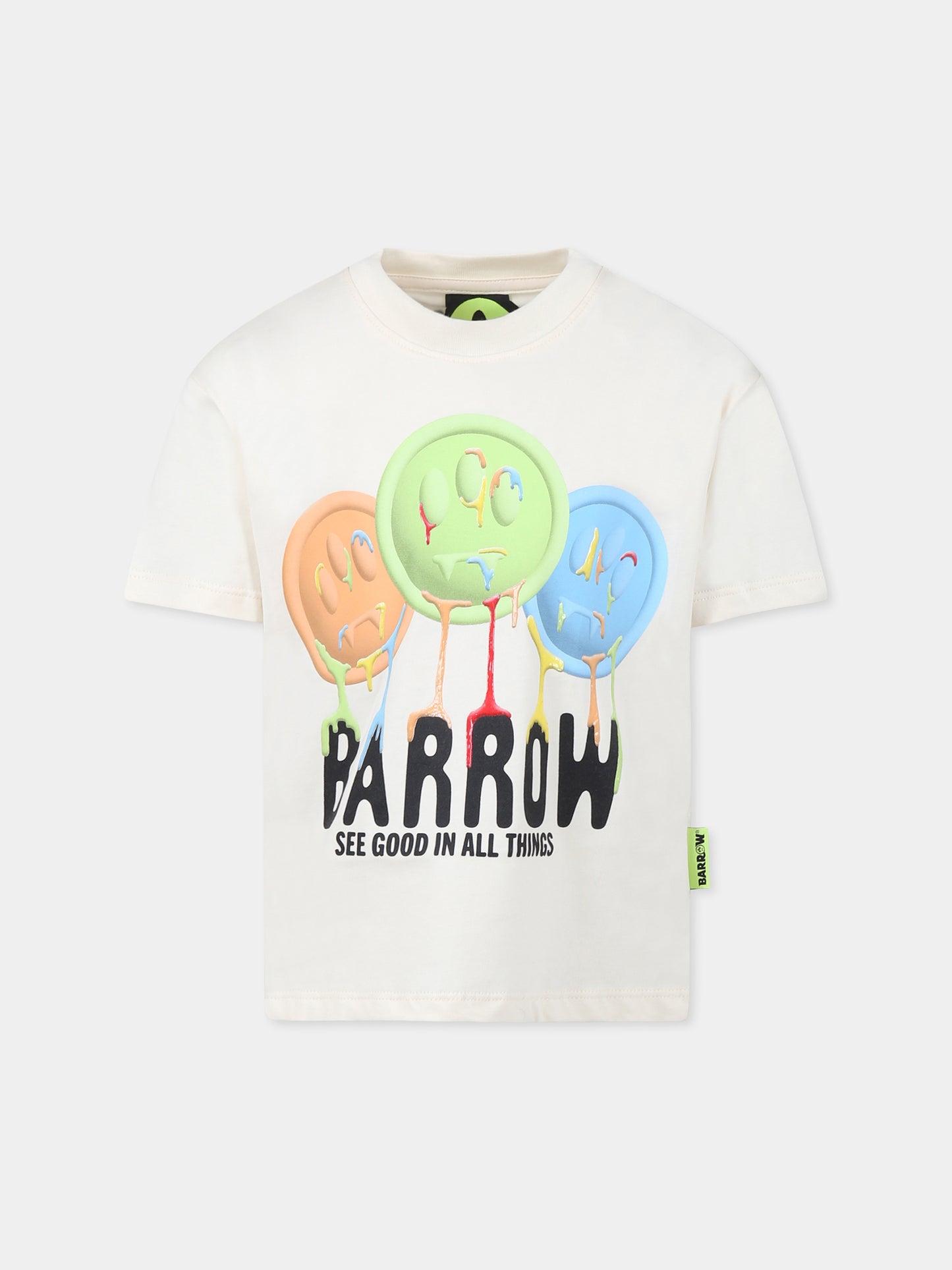 Ivory t-shirt for kids with logo