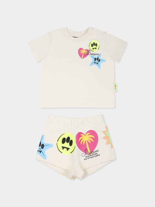 Completo multicolor per neonata con smile e logo,Barrow,S5BKNGTR195 013