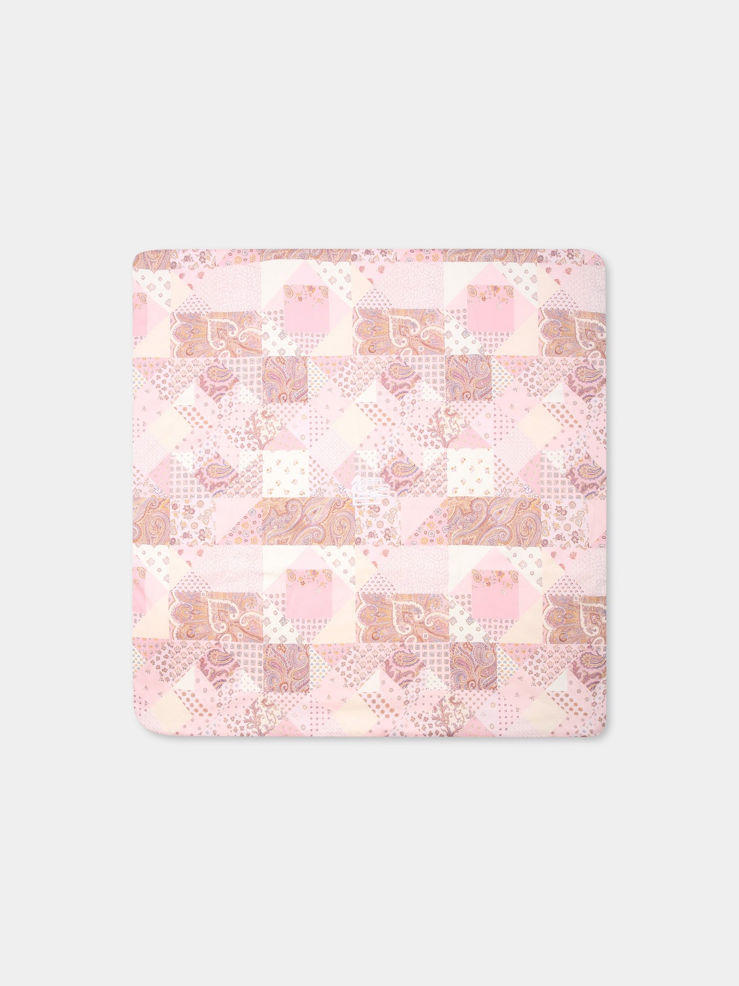 Coperta rosa per neonata con stampa patchwork Paisely,Etro,GW0510 J0473 505RS