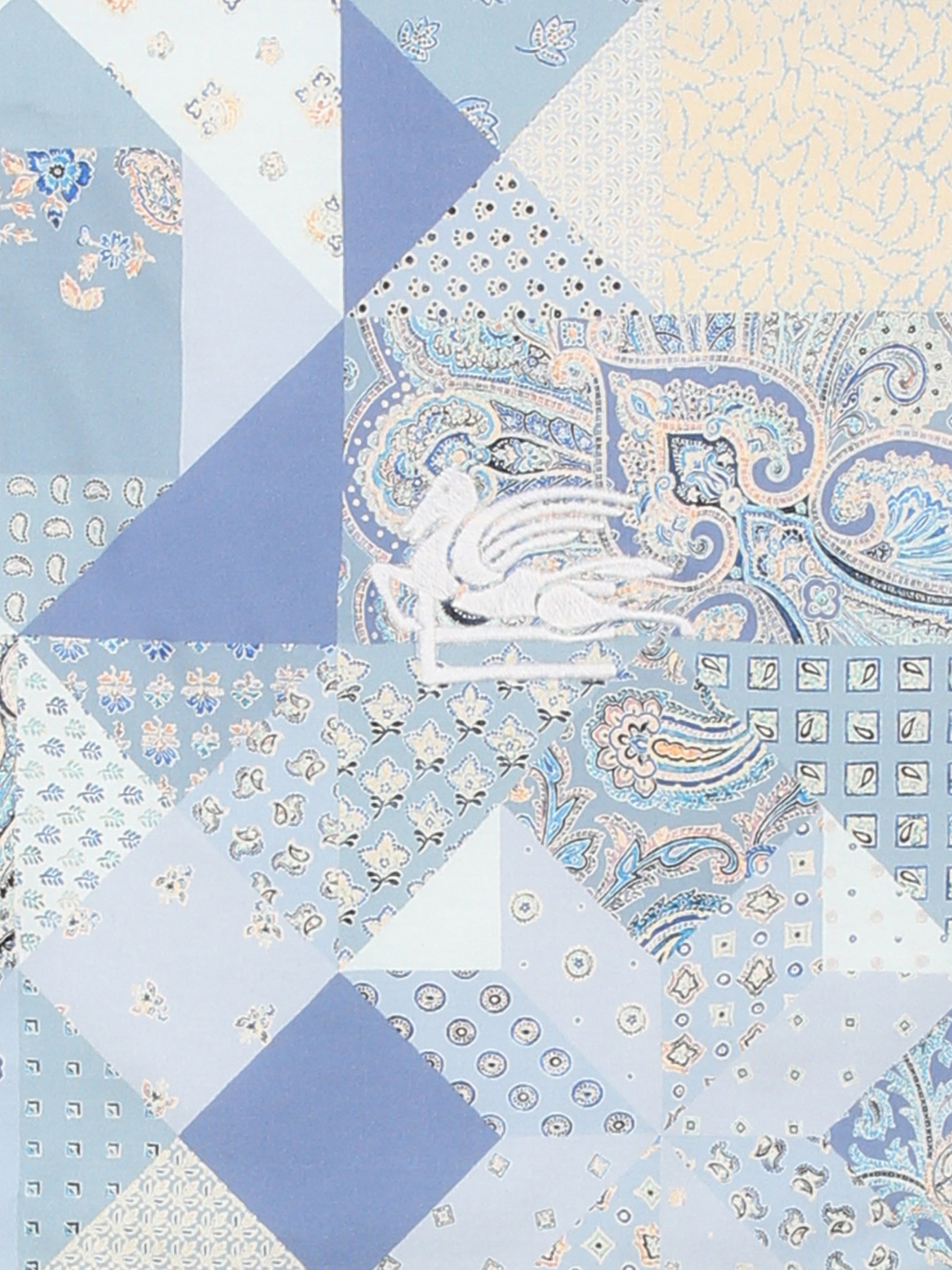 Coperta celeste per neonato con stampa patchwork Paisely,Etro,GW0510 J0473 603CE