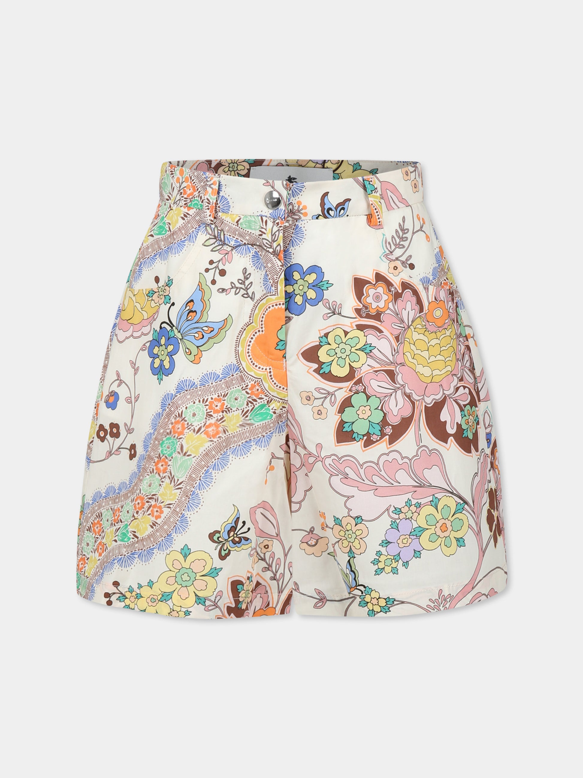 Shorts avorio per bambina con stampa Paisley,Etro,GW6B19 P0495 105RS