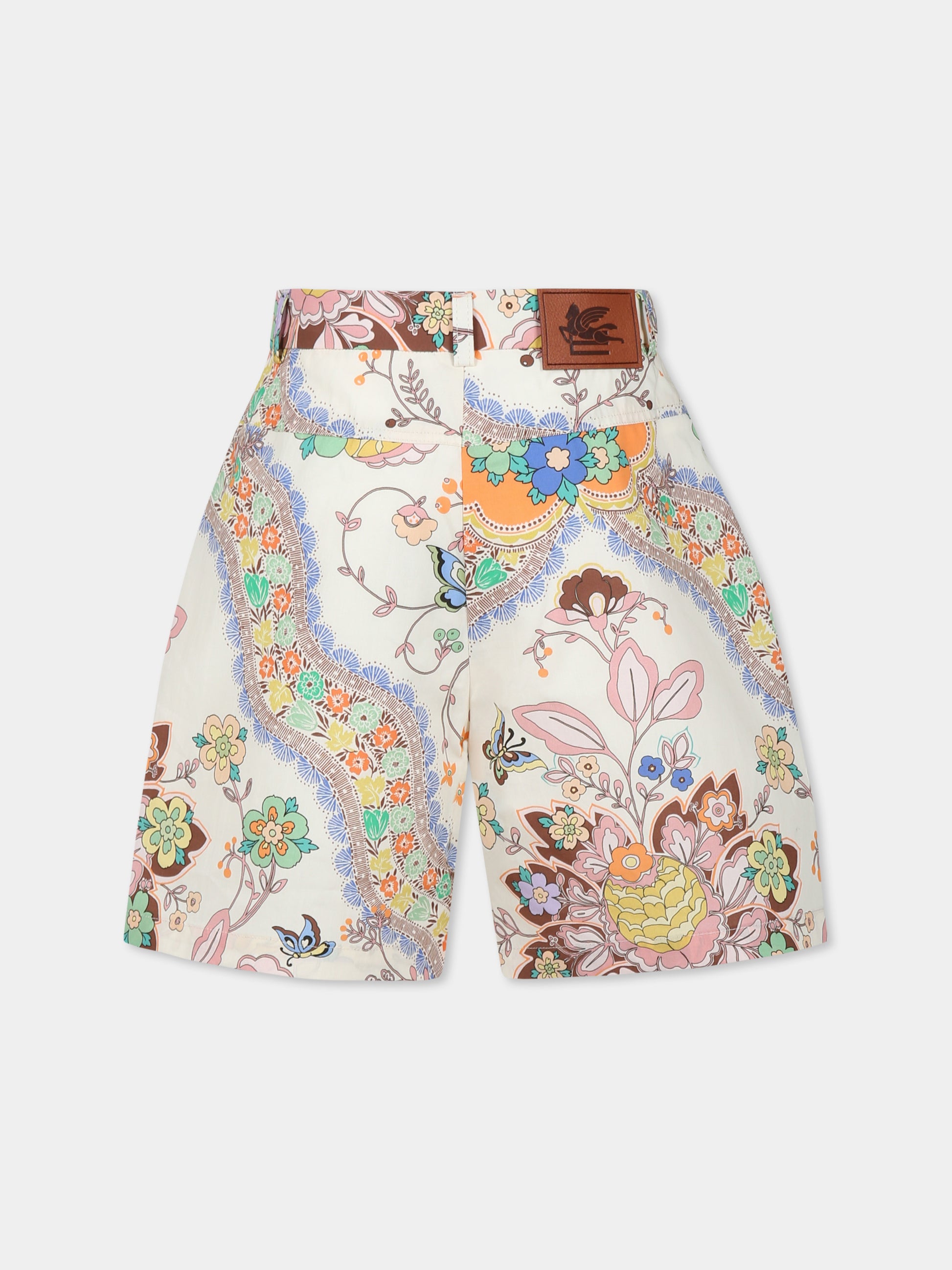 Shorts avorio per bambina con stampa Paisley,Etro,GW6B19 P0495 105RS