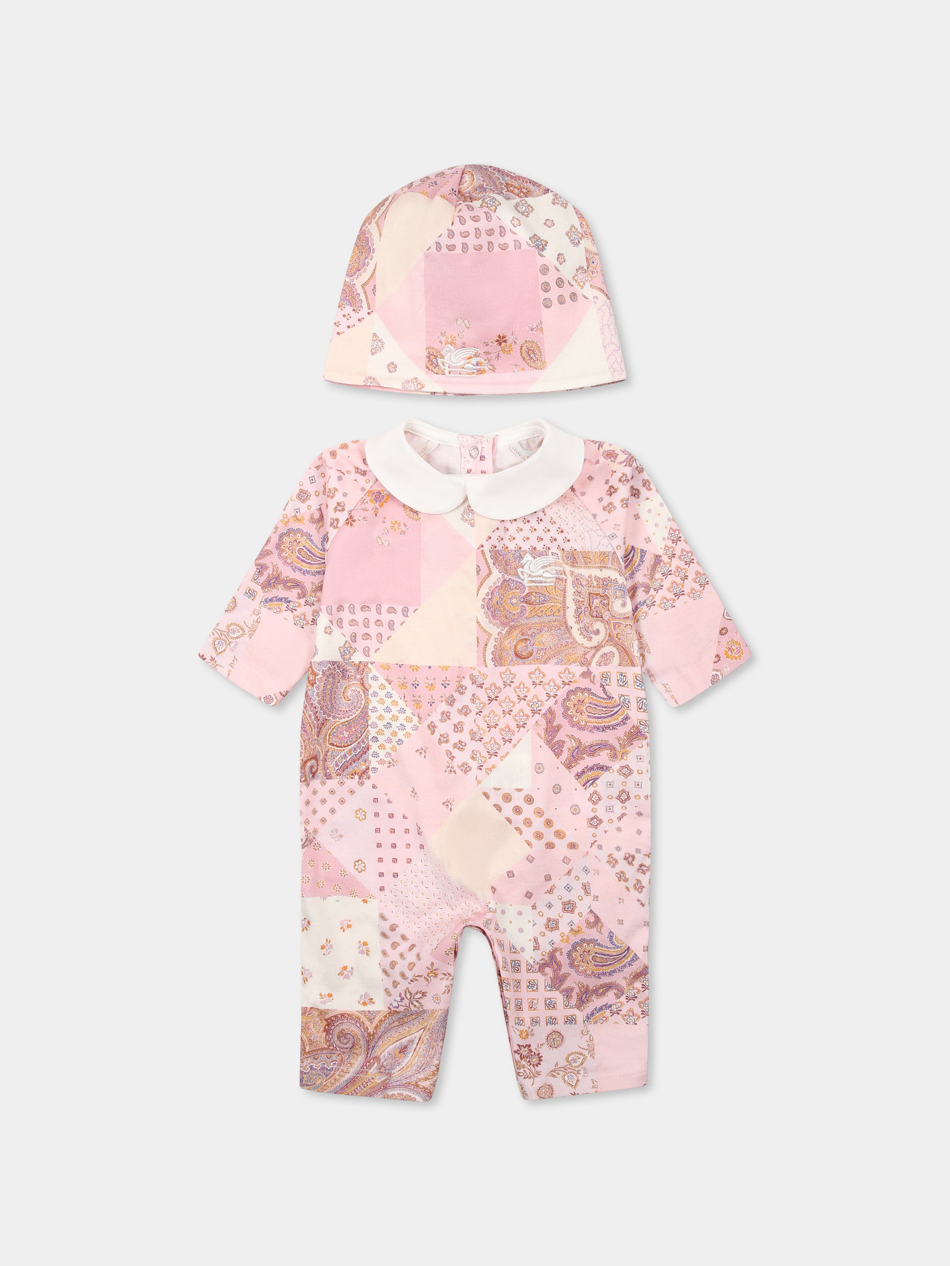 Set tutine rosa per neonata con stampa Paisley patchwork,Etro,GWB500 J0473 505RS