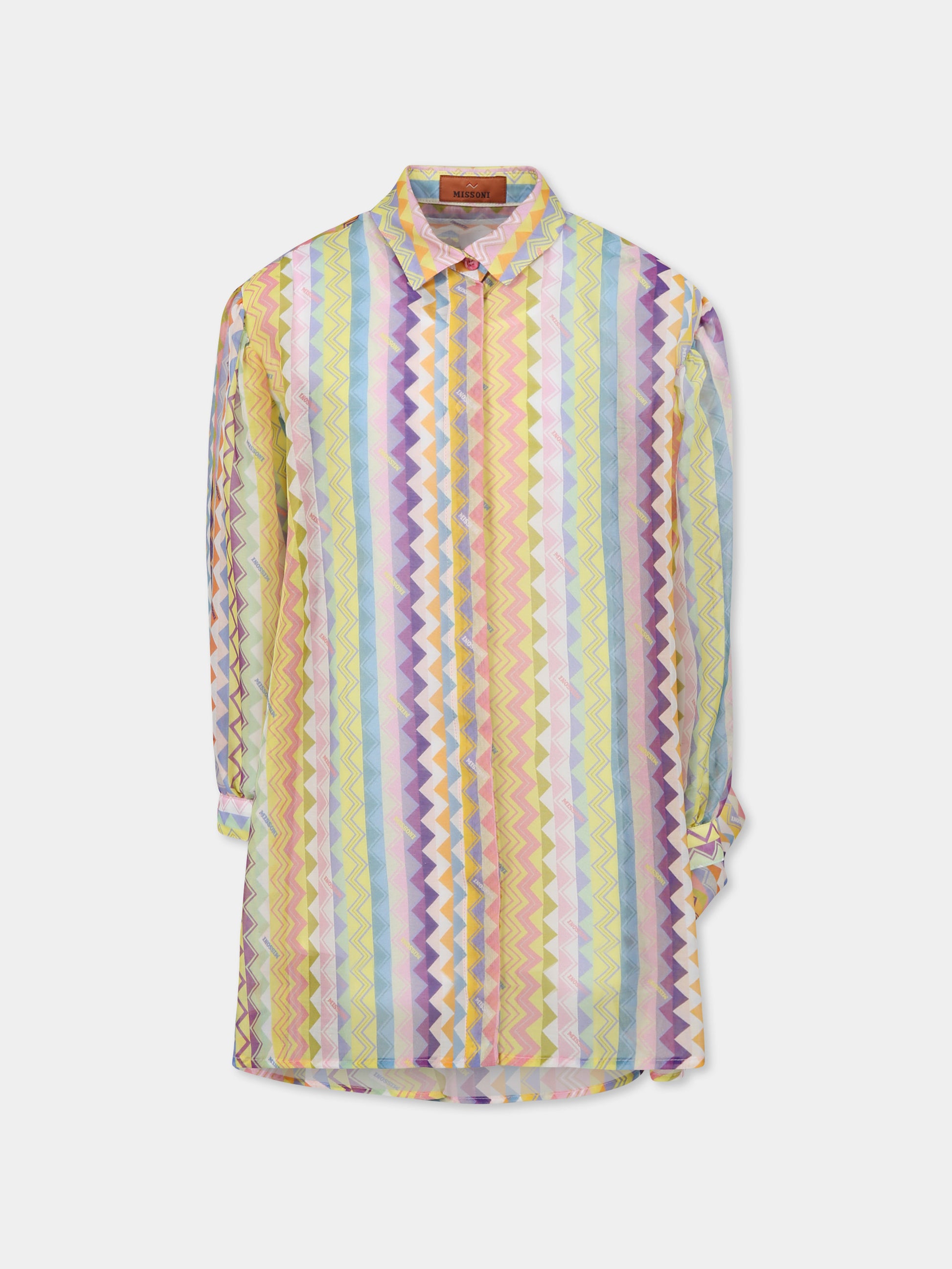 Vestito multicolor per bambina con motivo chevron,Missoni,MW1A60 K0216 999