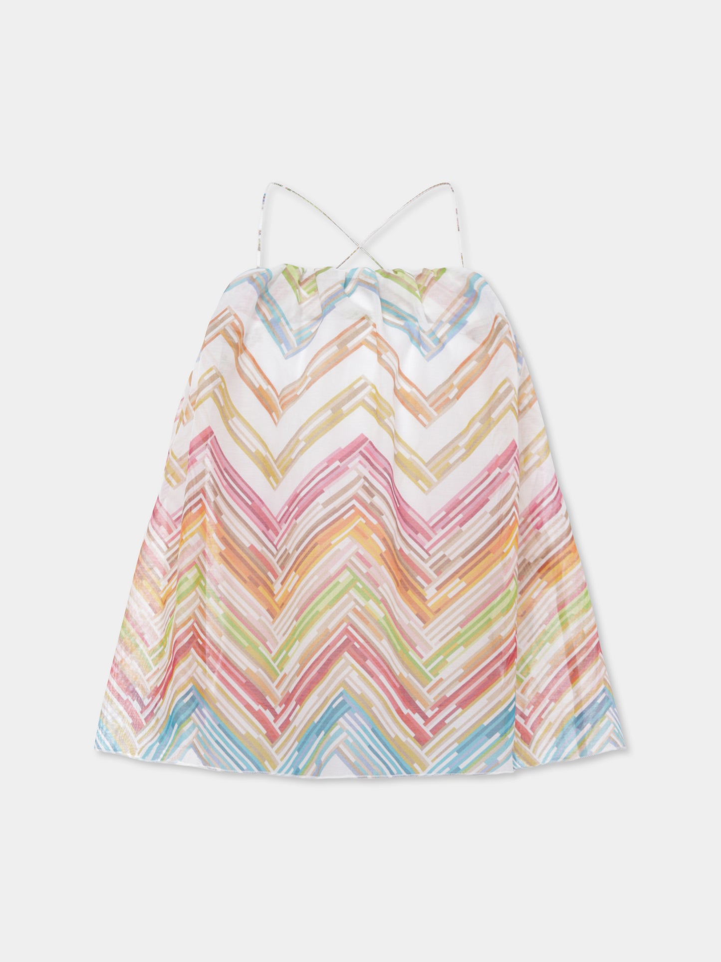 Multicolor top for girl with chevron pattern