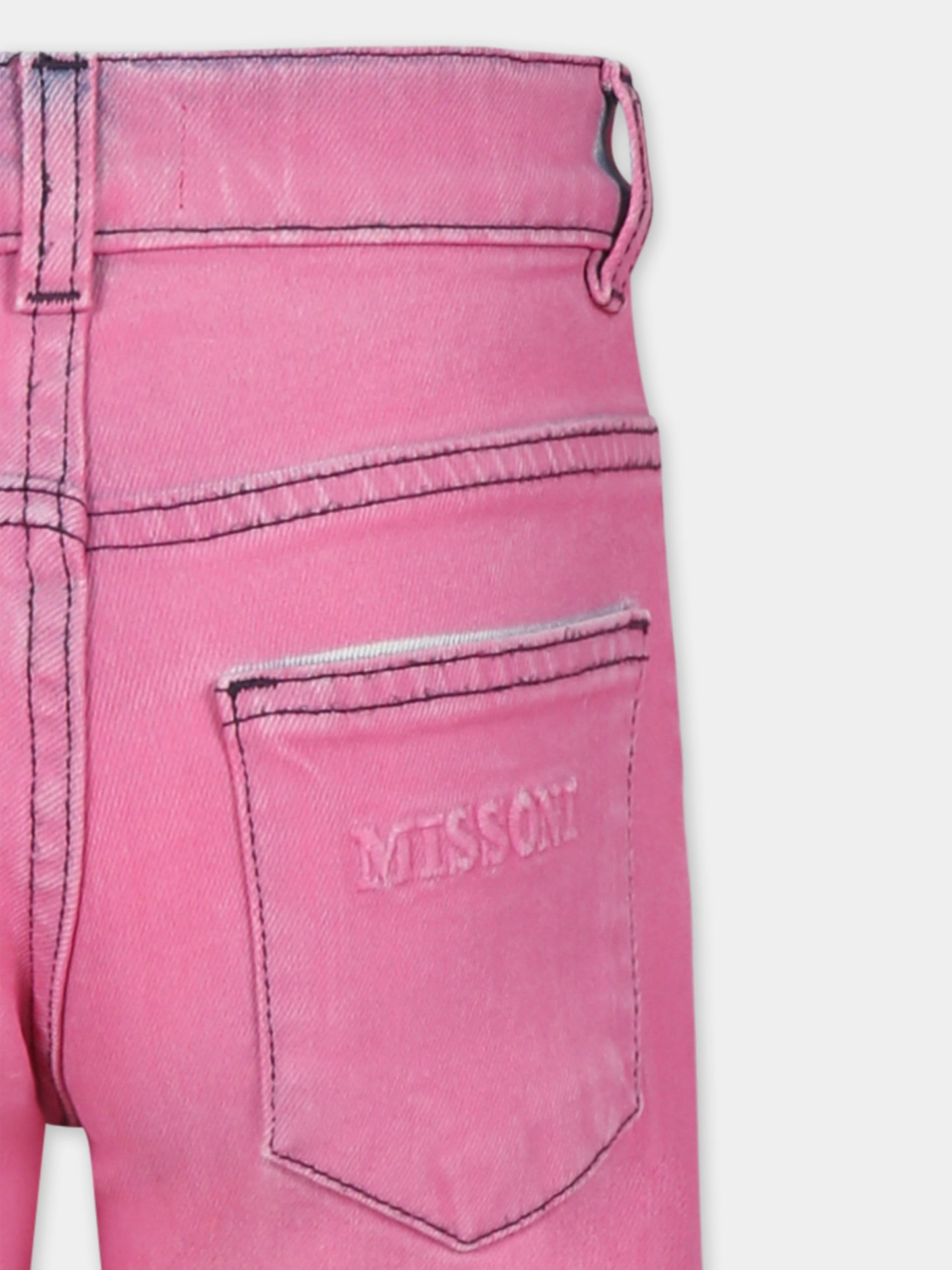 Jeans multicolor per bambina con logo,Missoni,MW6B80 D0004 618MC